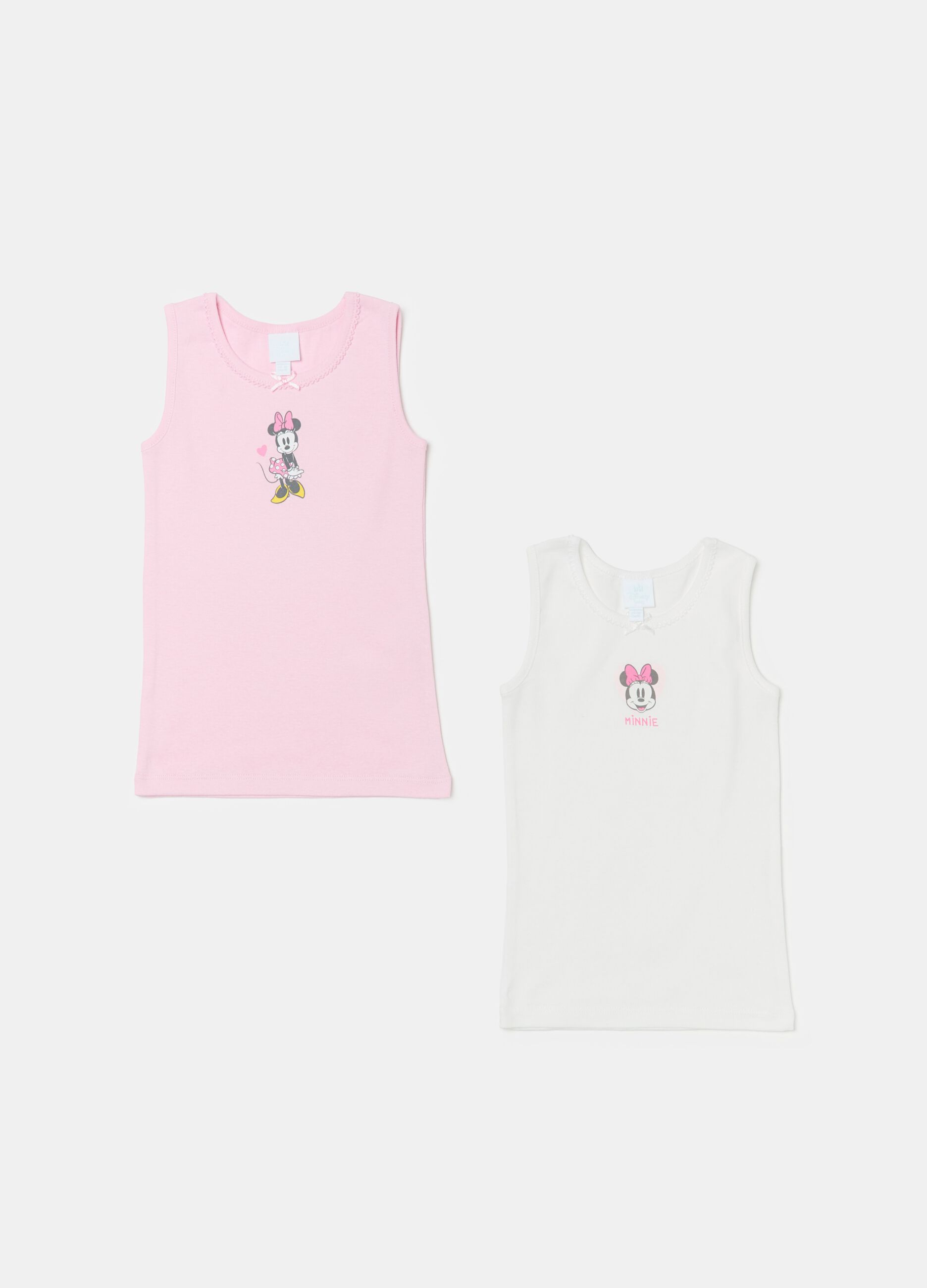 Two-pack vests with bow and Minnie Mouse print