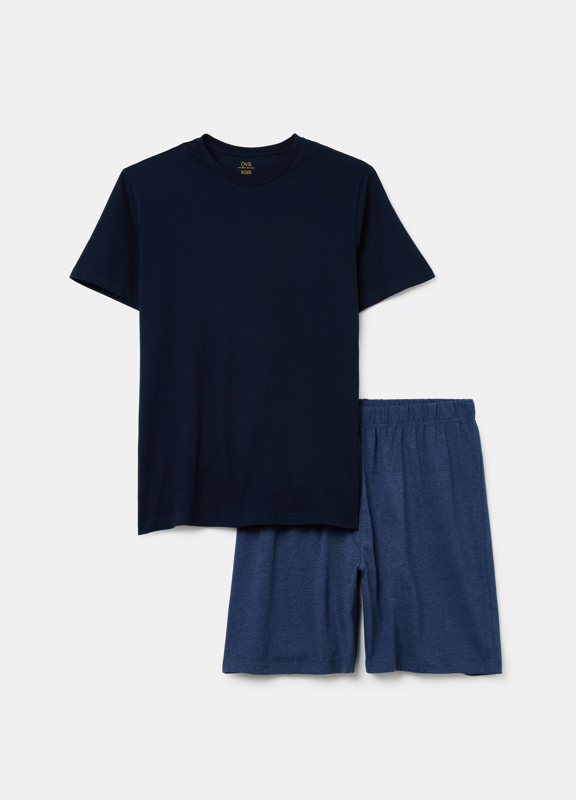 Short pyjamas with round-neck top