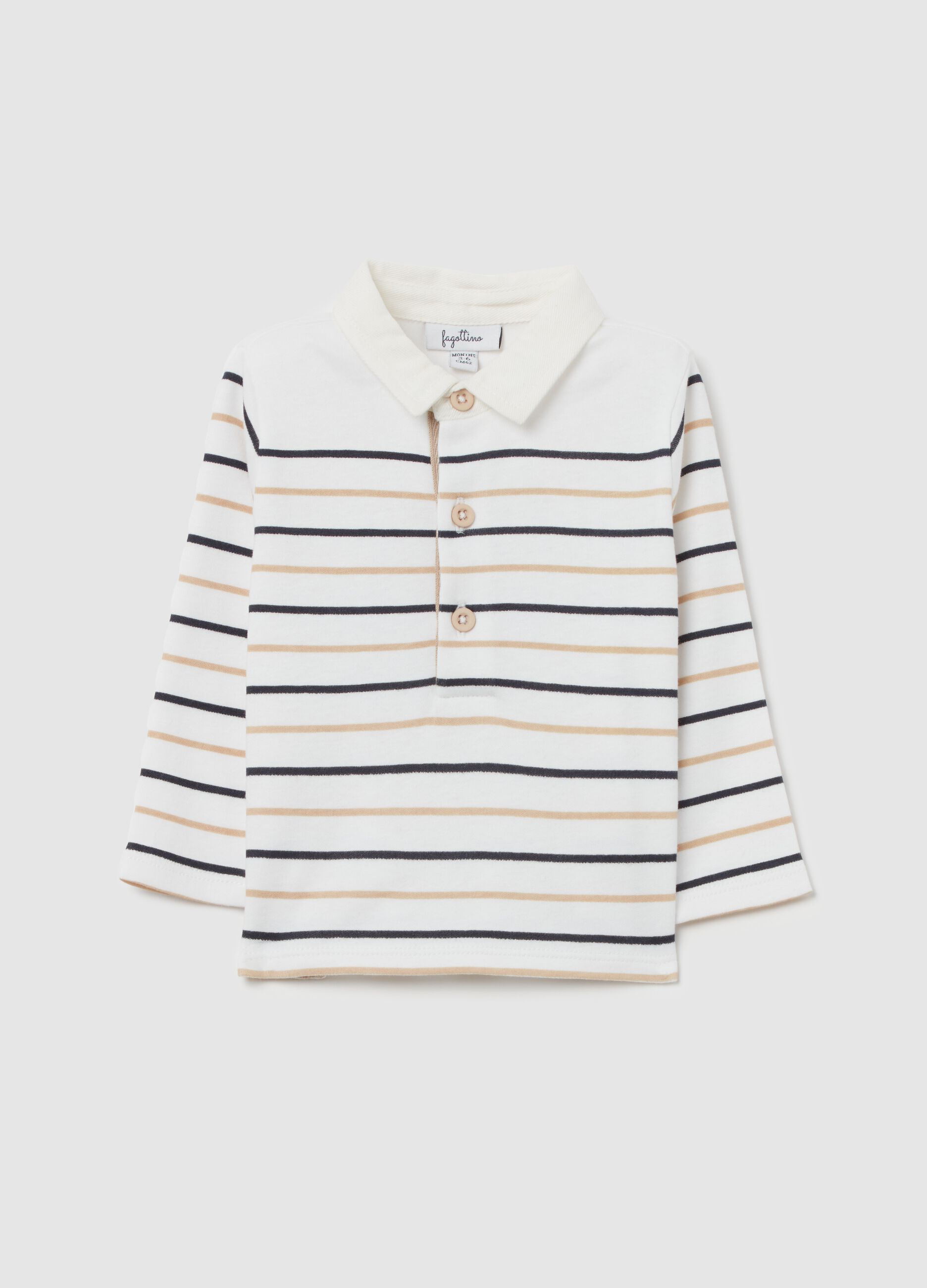 Polo in cotone bio a righe