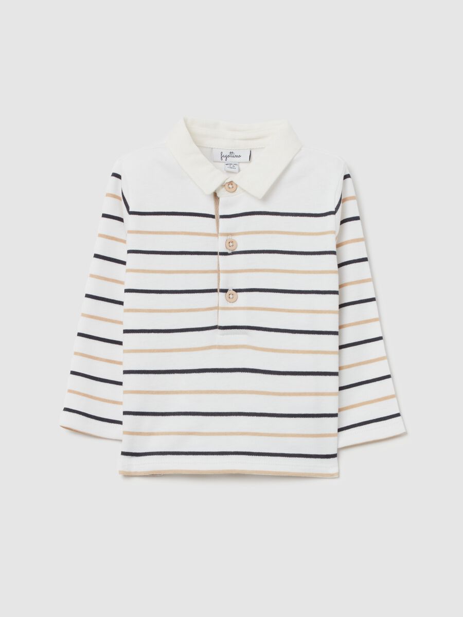 Striped polo shirt in organic cotton_0