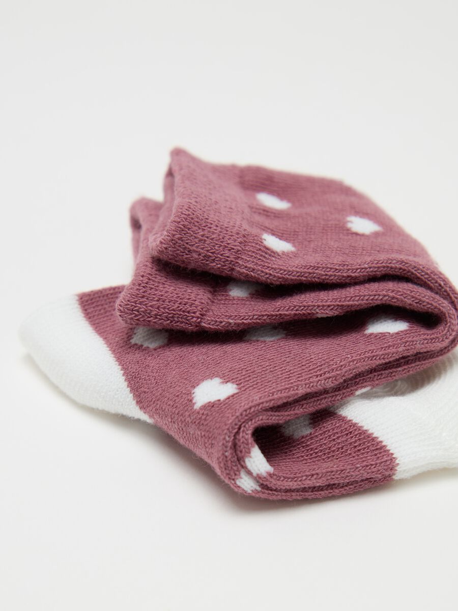 Three-pair pack socks in organic cotton with hearts design_2