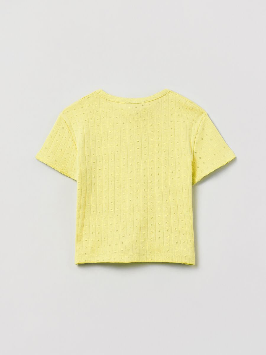 Pointelle-stitch T-shirt_1