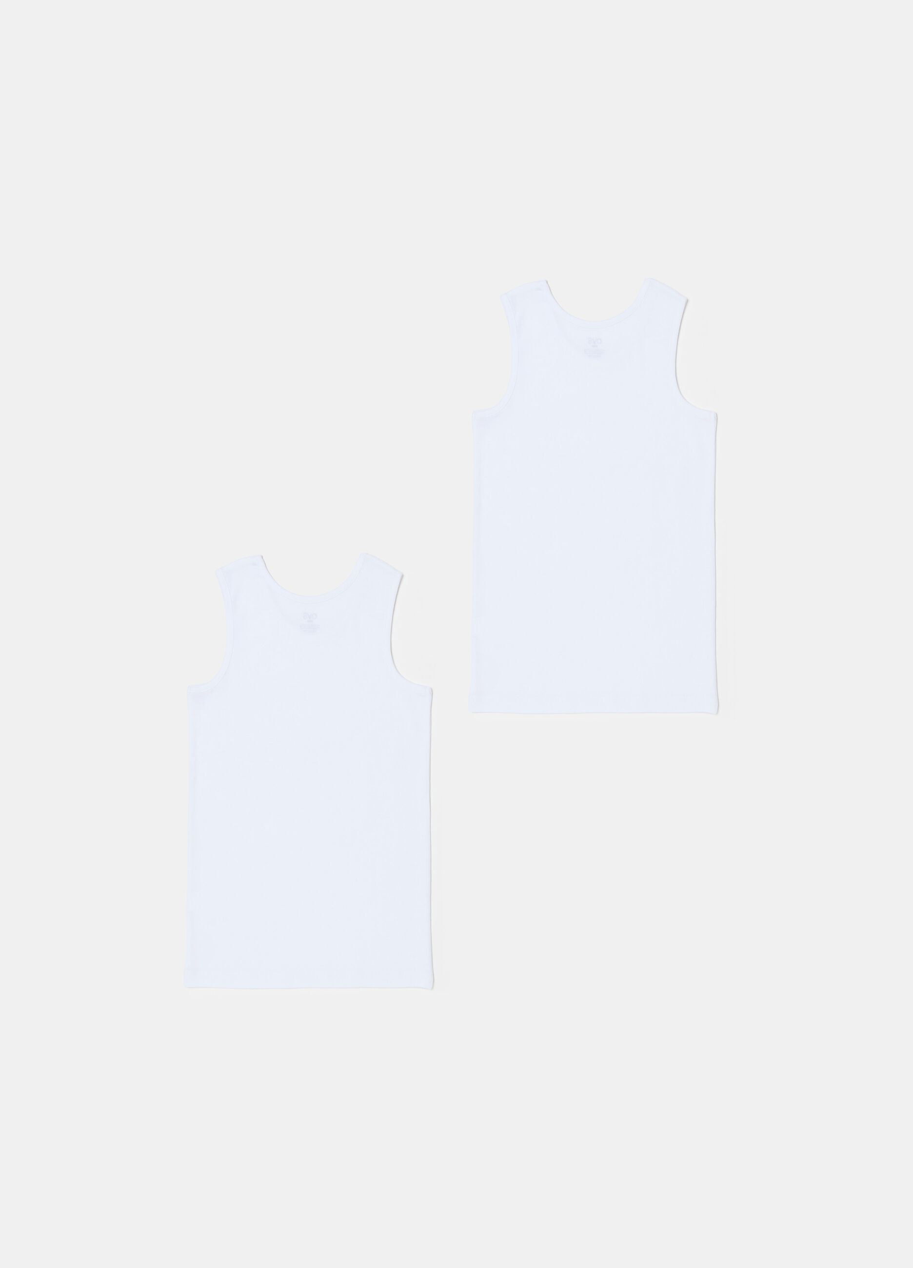 Two-pack racerback vests in organic cotton