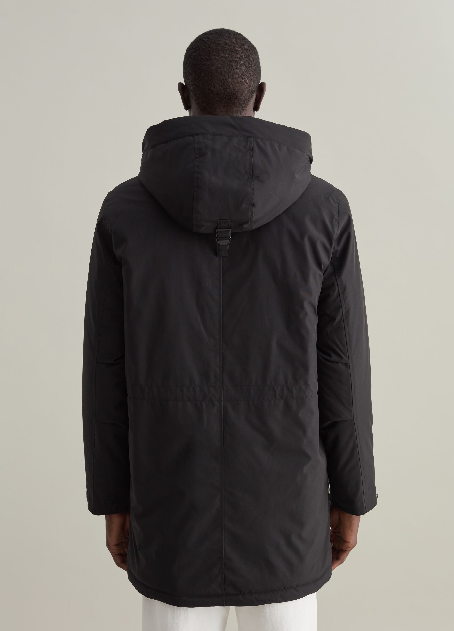 Parka with hood with sherpa lining