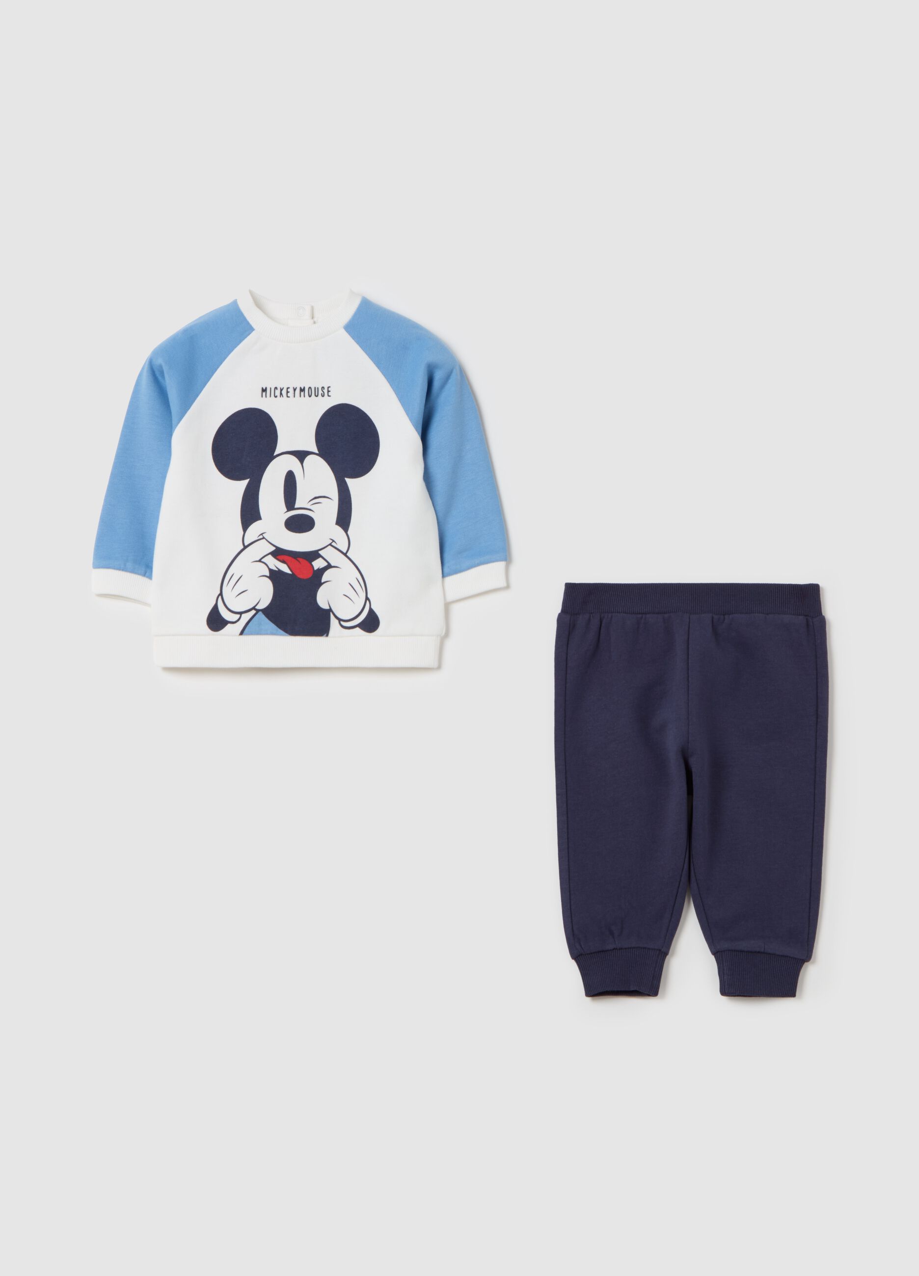 Jogging set in cotone bio stampa Topolino