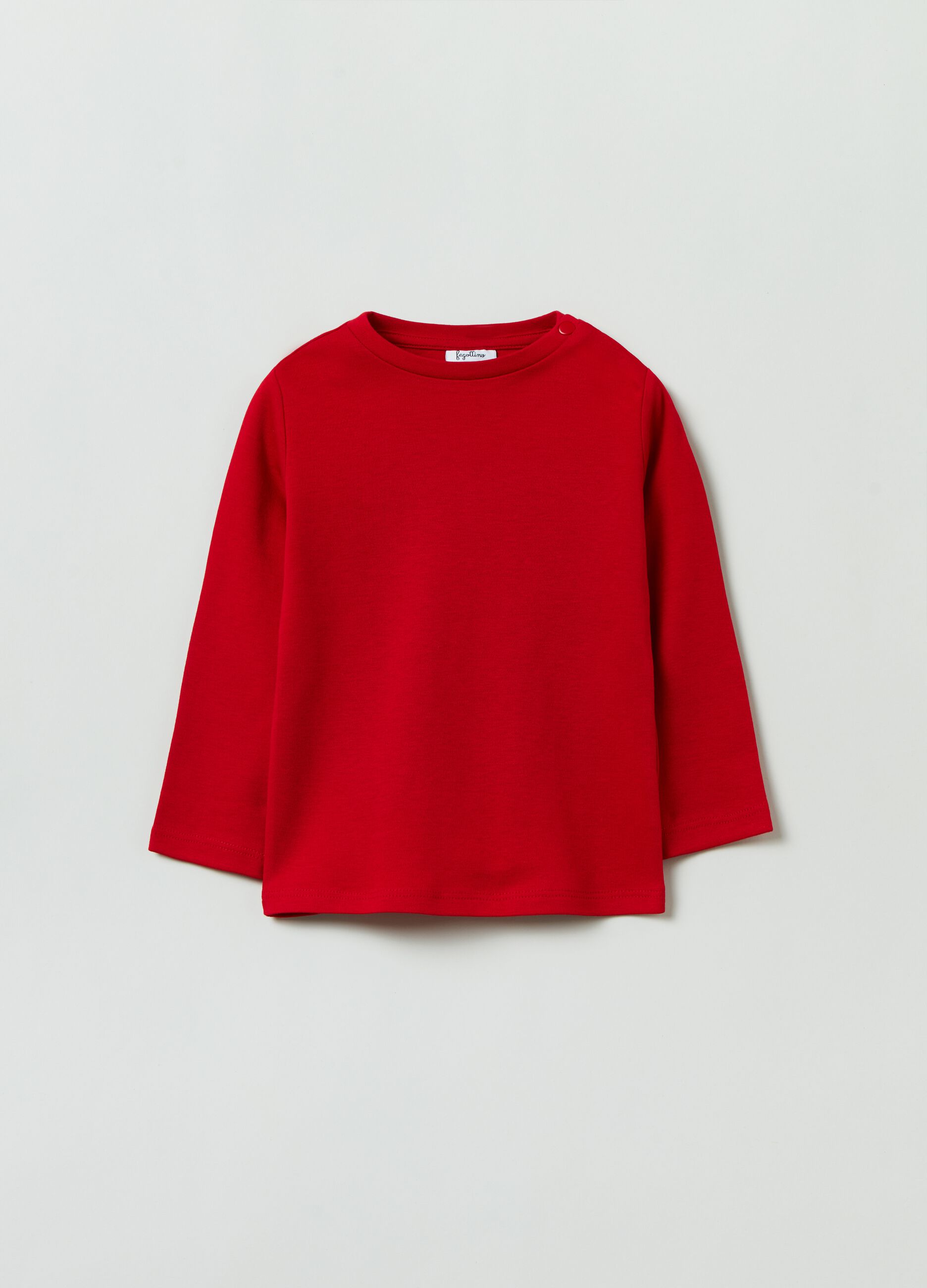 Camiseta roja de algodón manga larga
