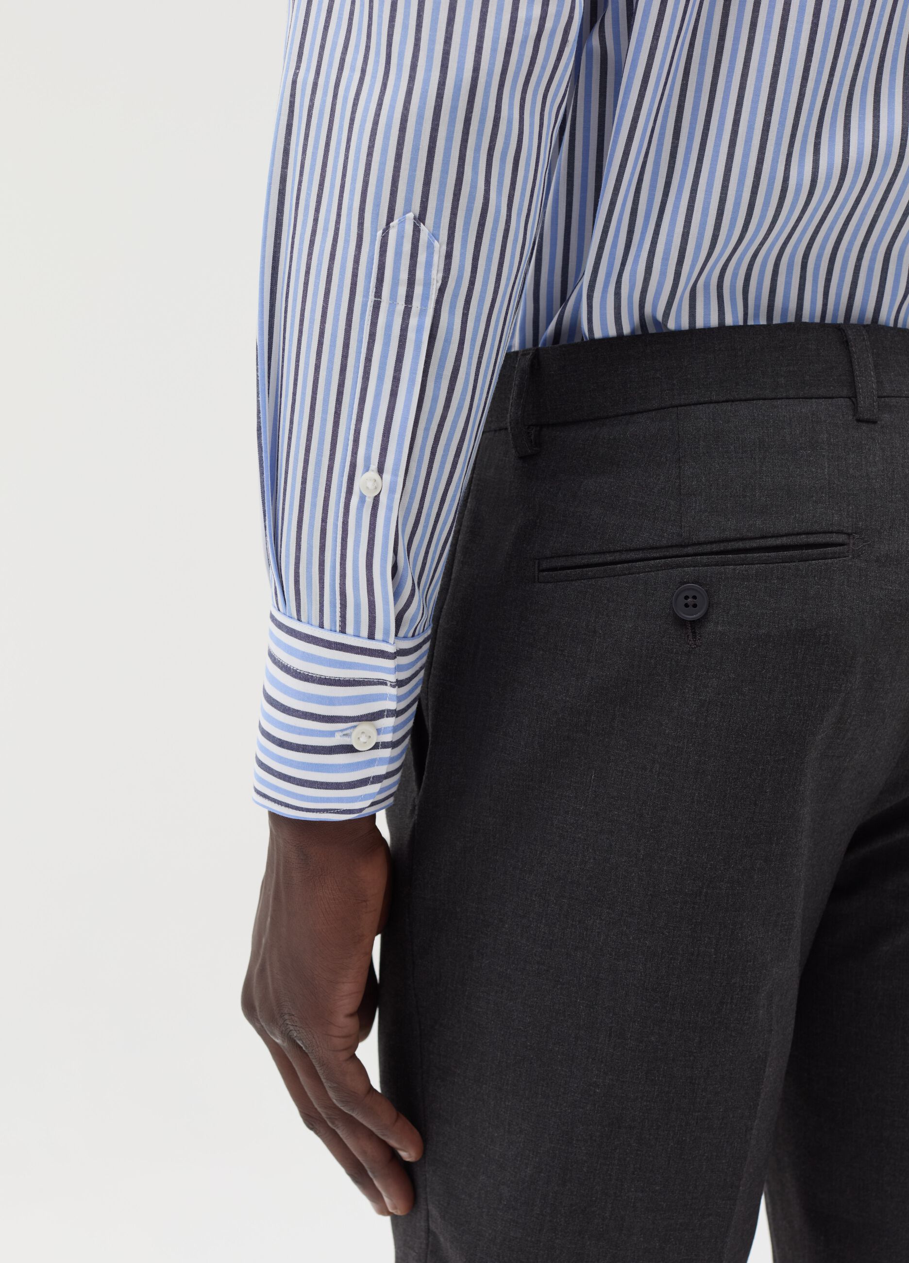 Regular-fit shirt with striped pattern