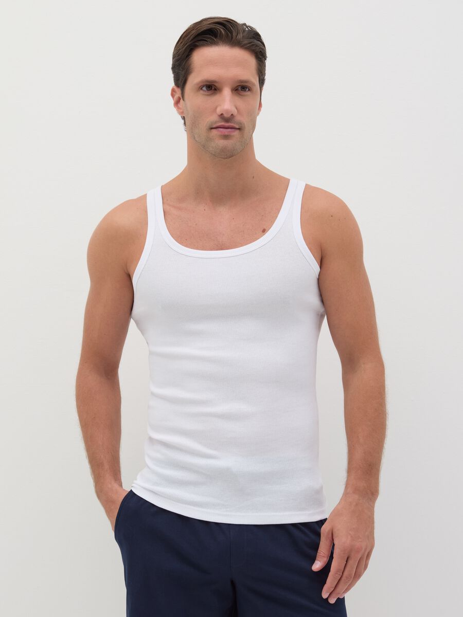 Organic cotton racerback vest with spaghetti straps_0