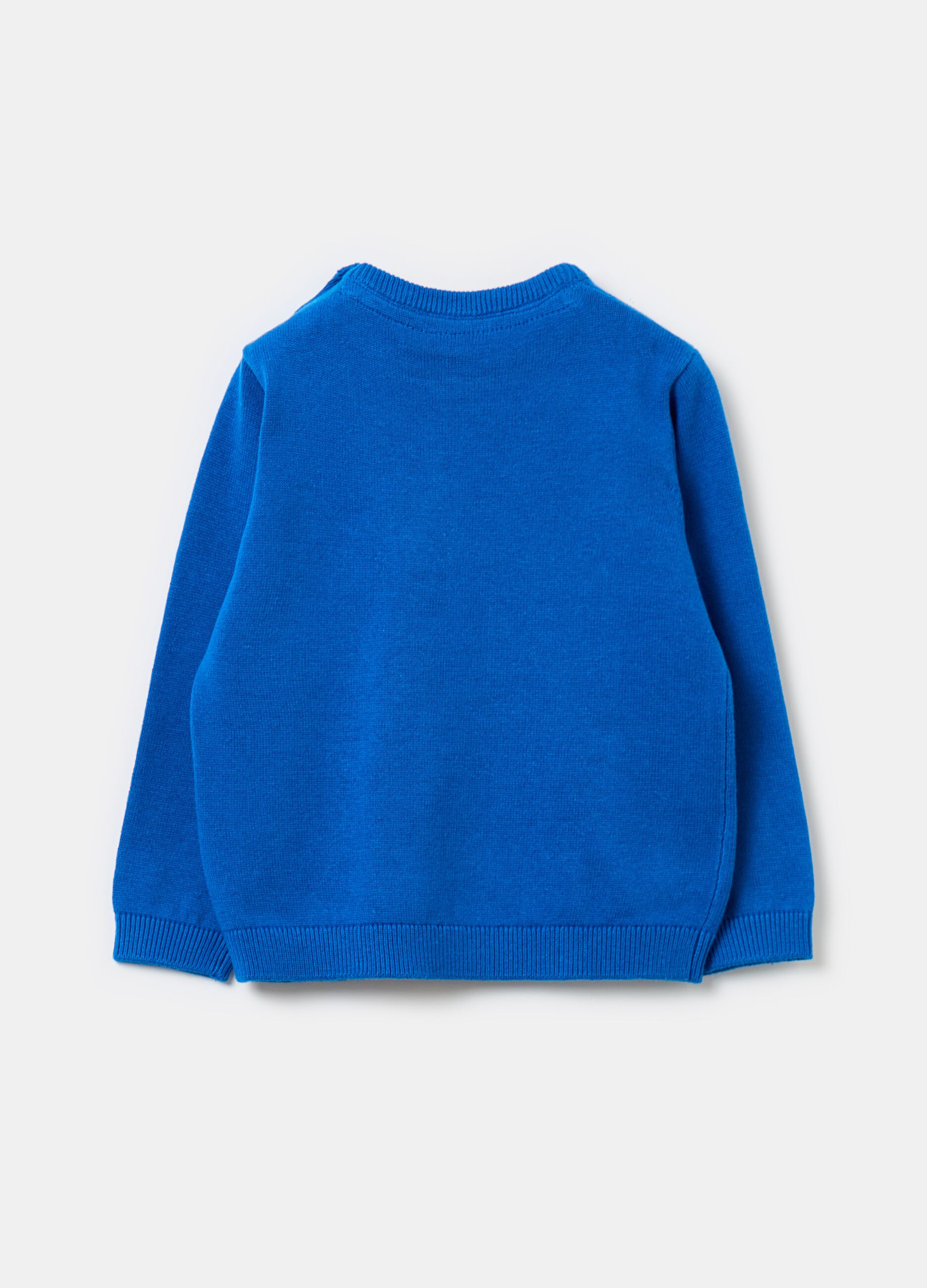 Solid colour cotton pullover