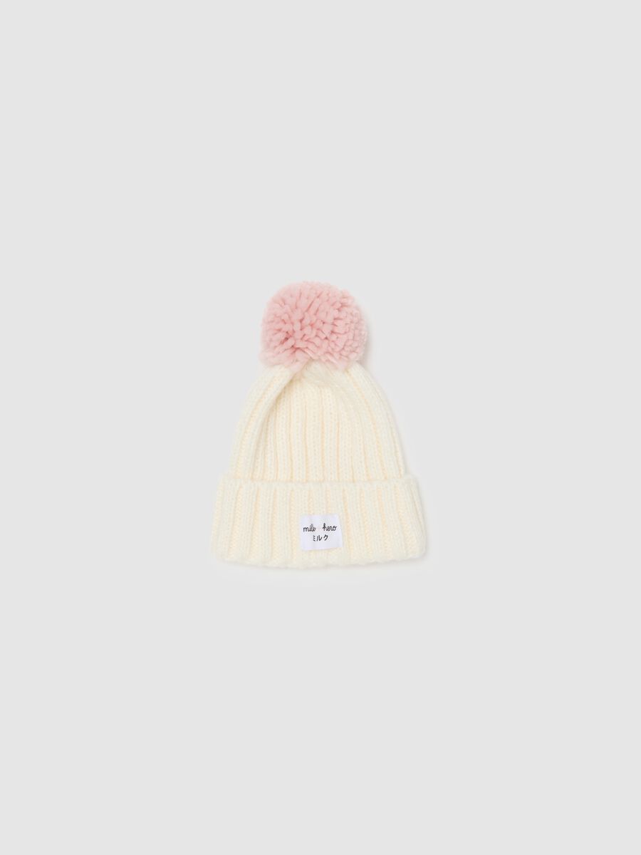 Ribbed hat with pompom_0