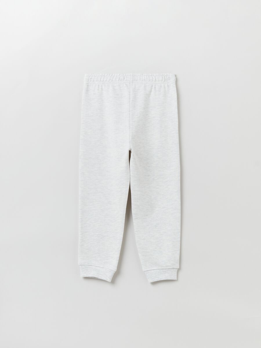 Fleece joggers with drawstring and print_1