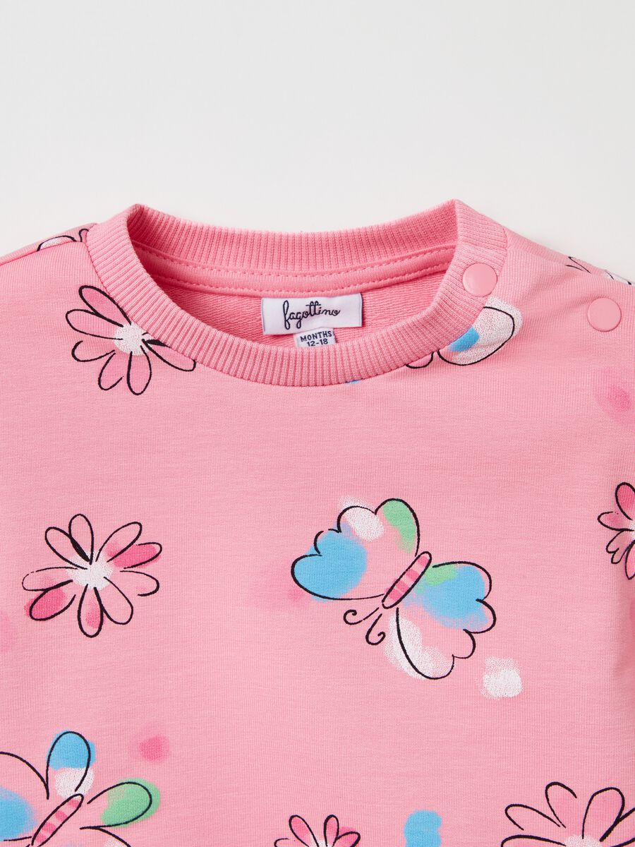 French terry sweatshirt with butterfly print_1