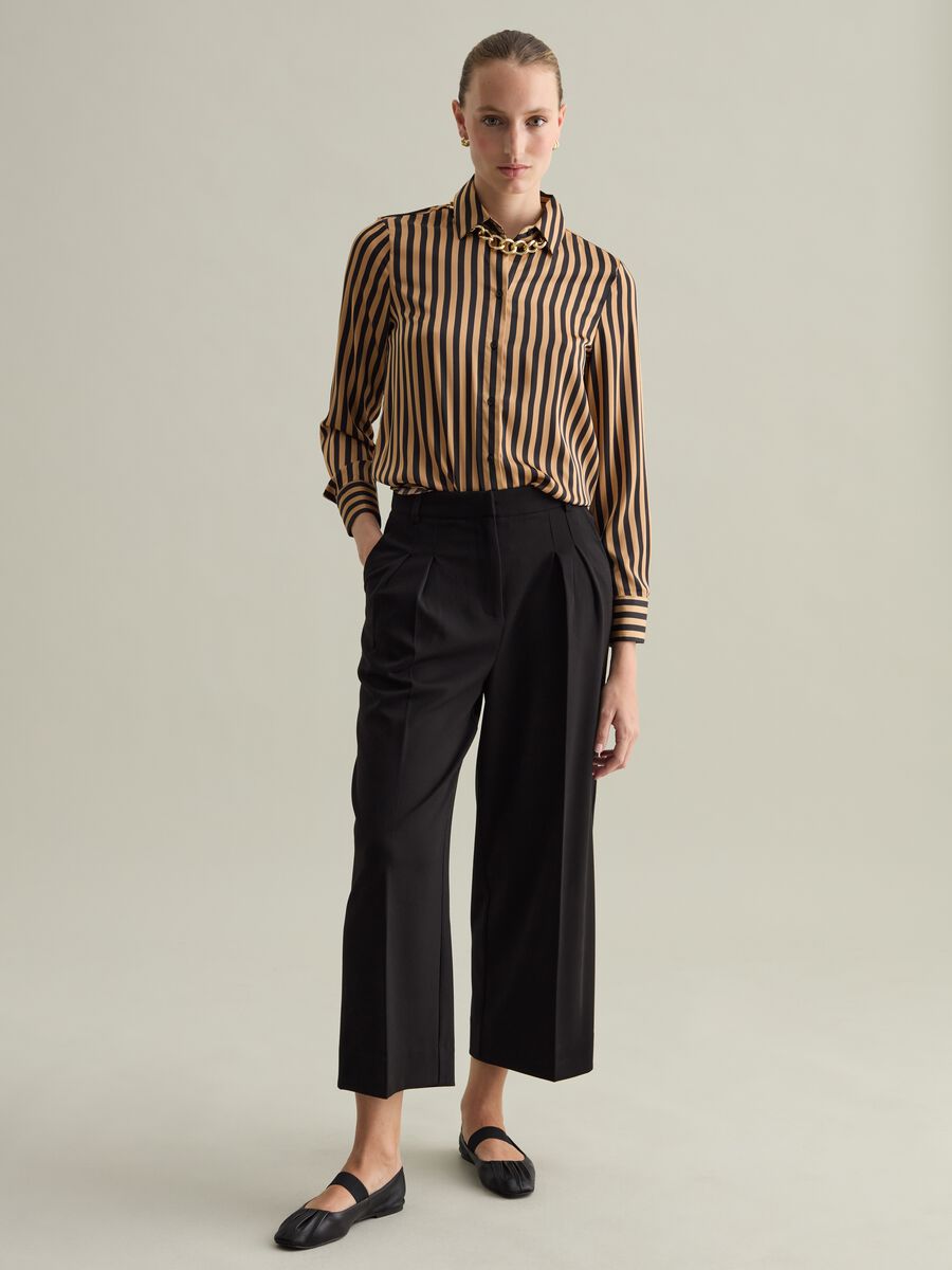 Contemporary striped shirt in satin_0