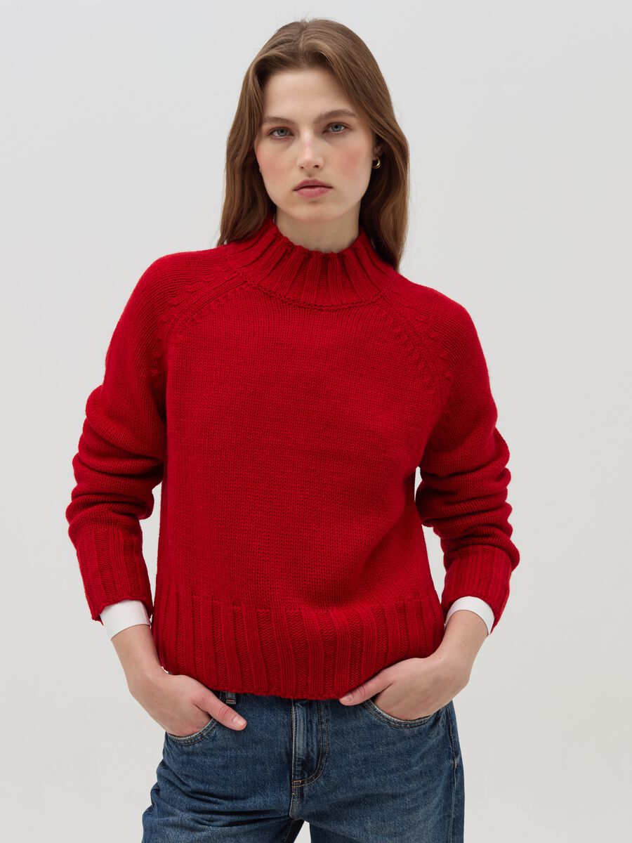 Knitted top with mock neck_1