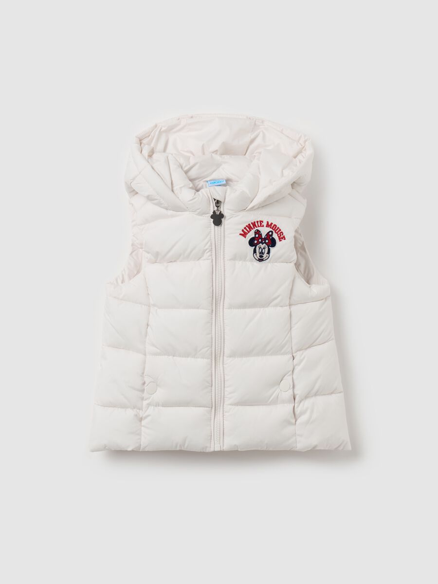 Gilet with hood and Minnie Mouse print_0