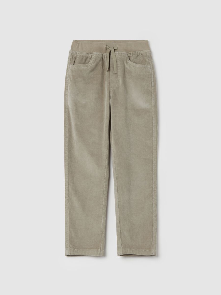 Corduroy joggers with drawstring_0