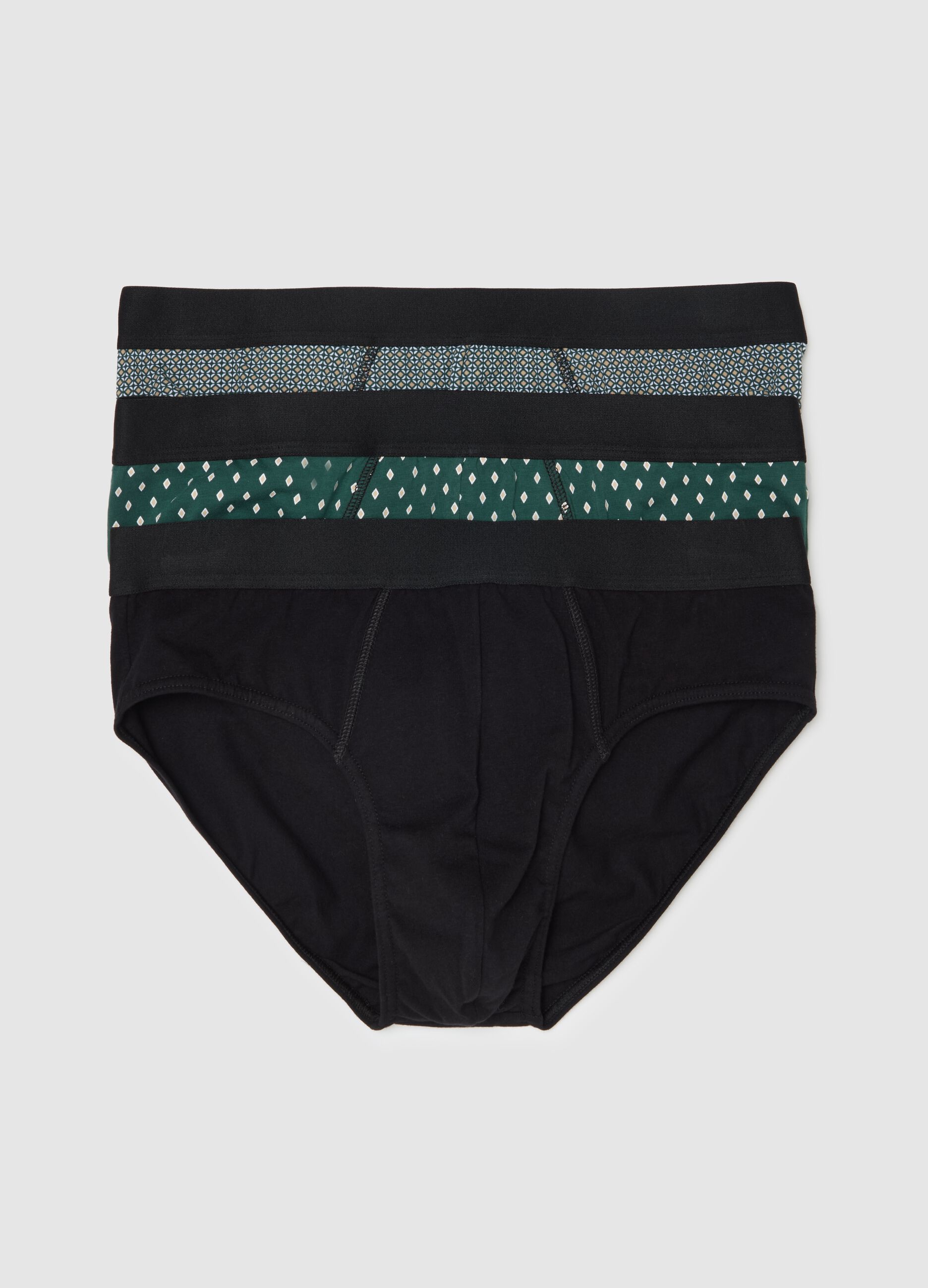 Three-pack briefs with micro pattern