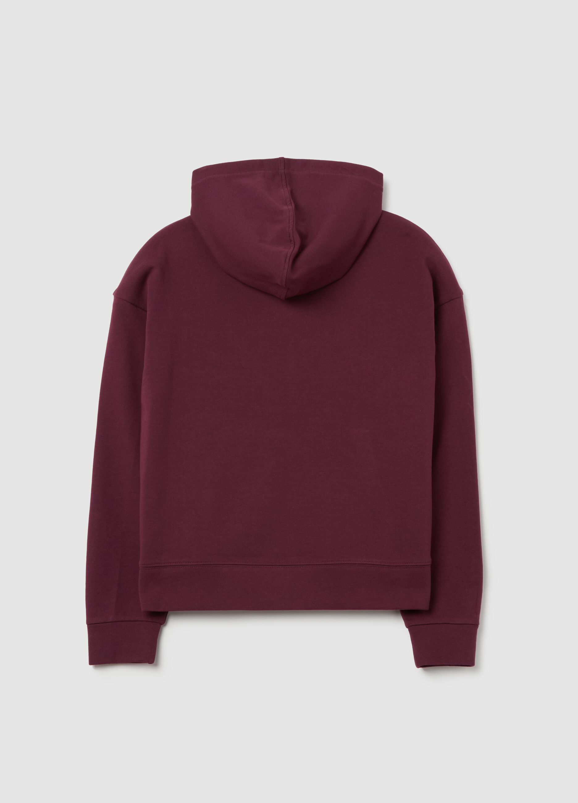 Cotton sweatshirt with hood and pocket