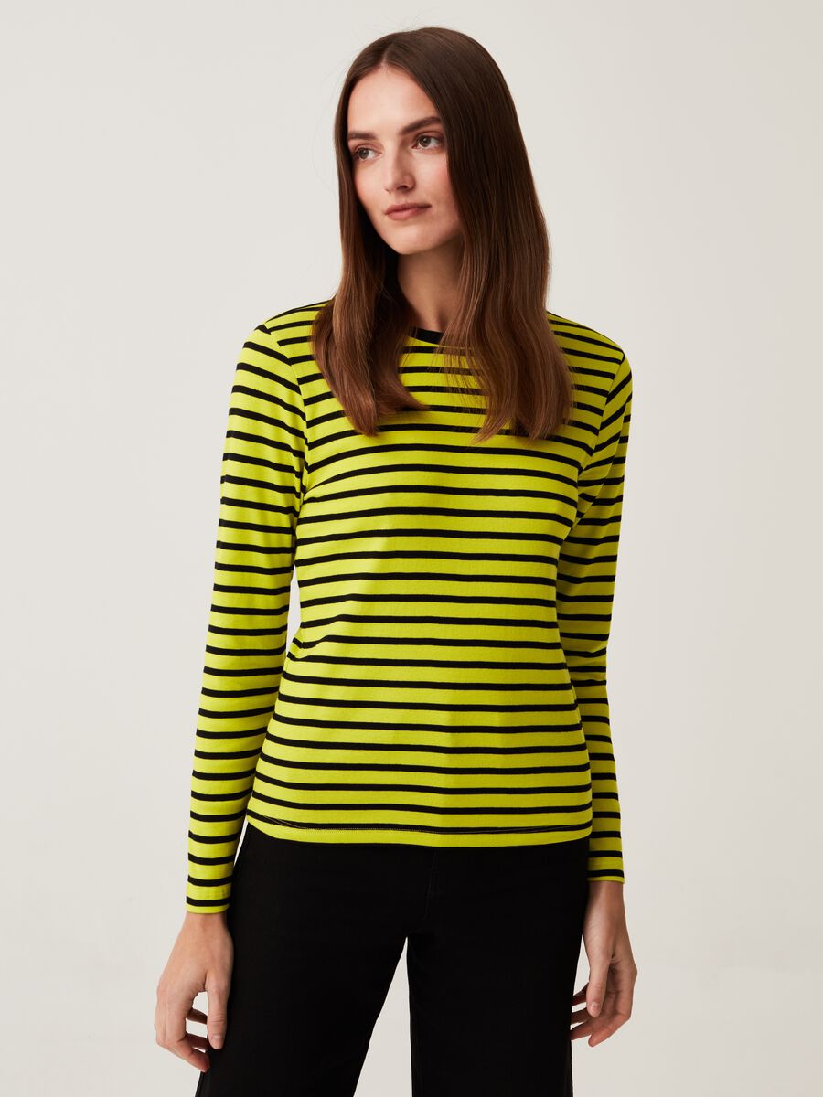 Long-sleeved striped T-shirt_1