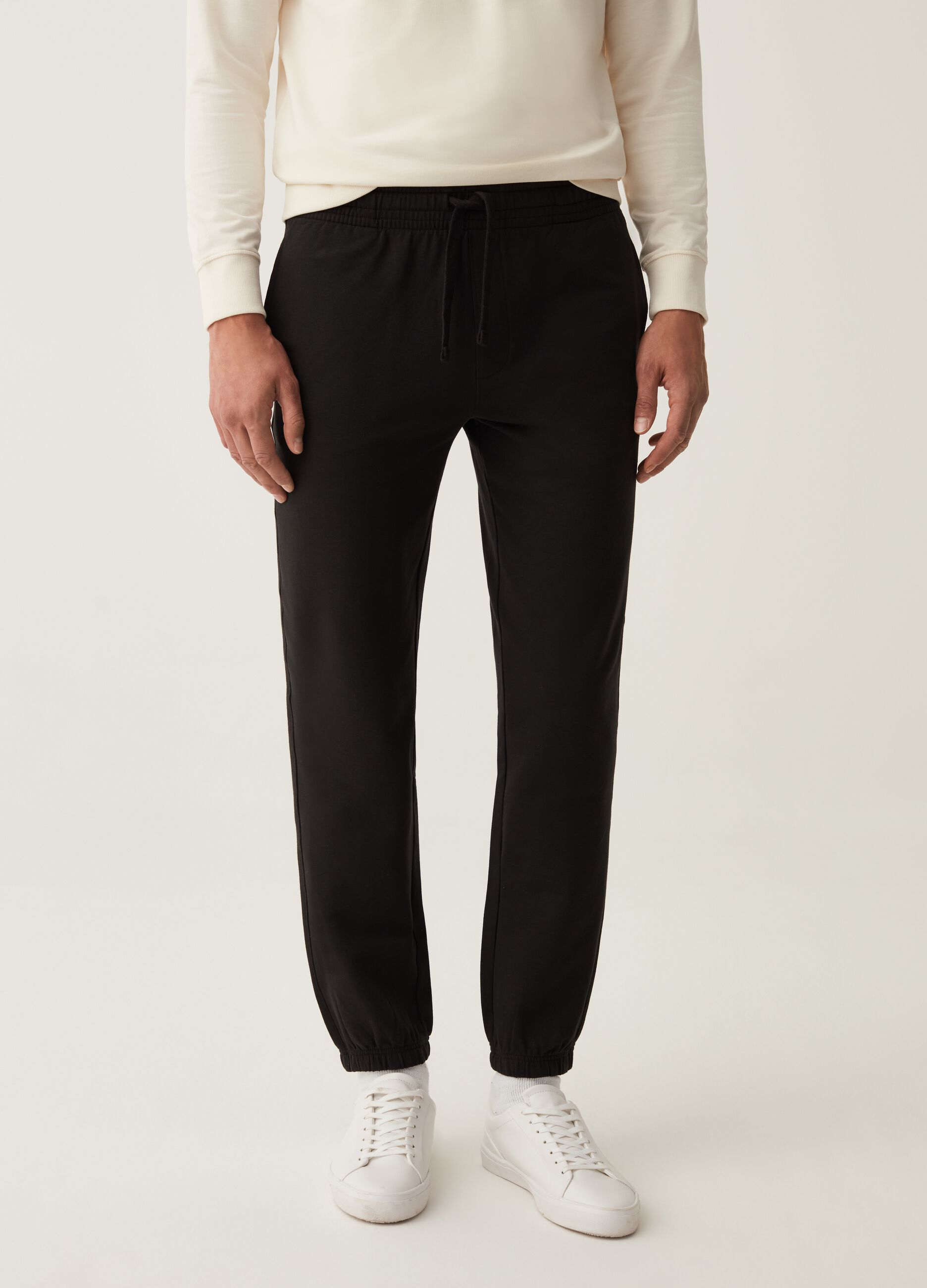 Straight-fit joggers in French terry