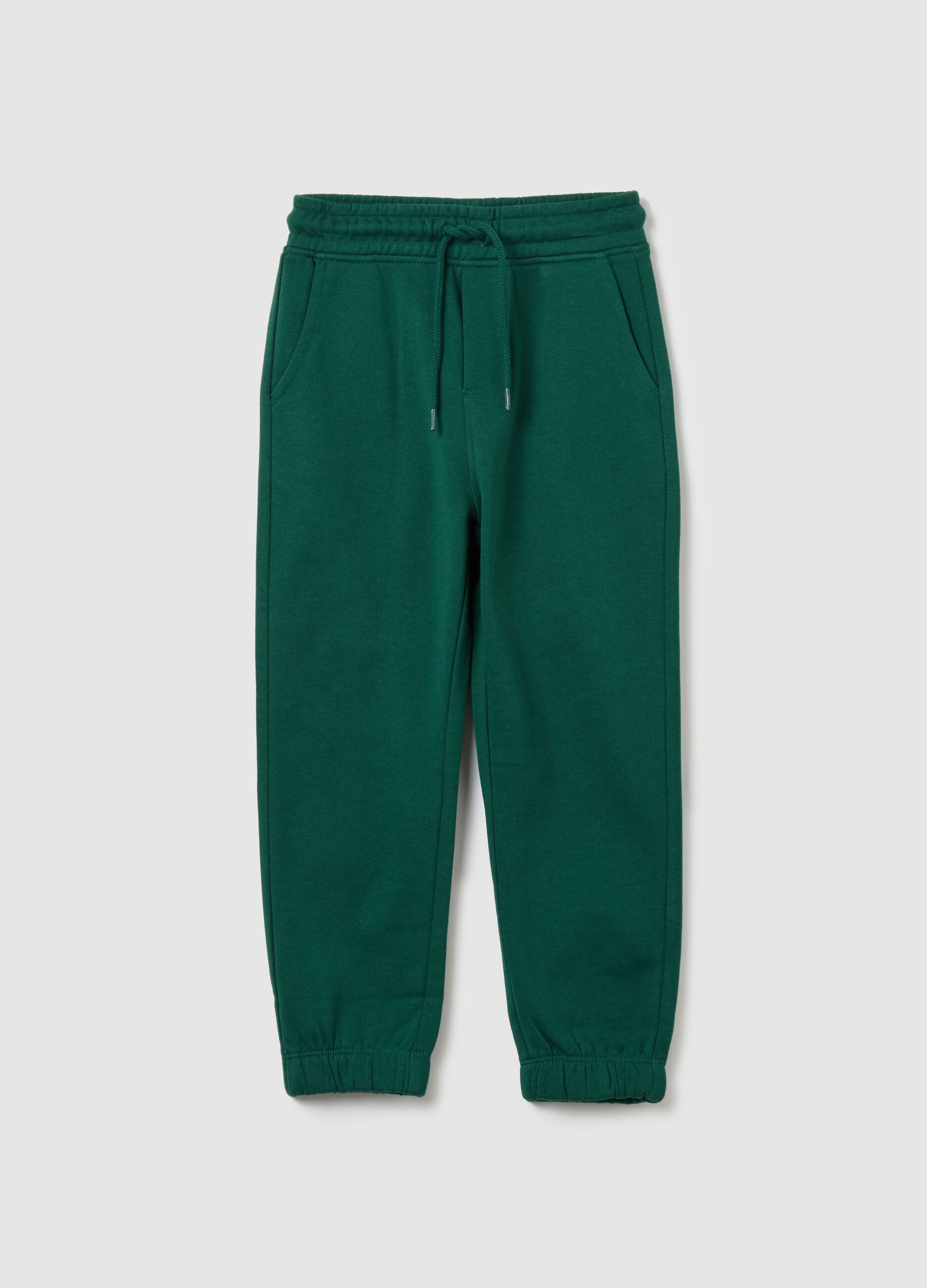 Fleece joggers with drawstring