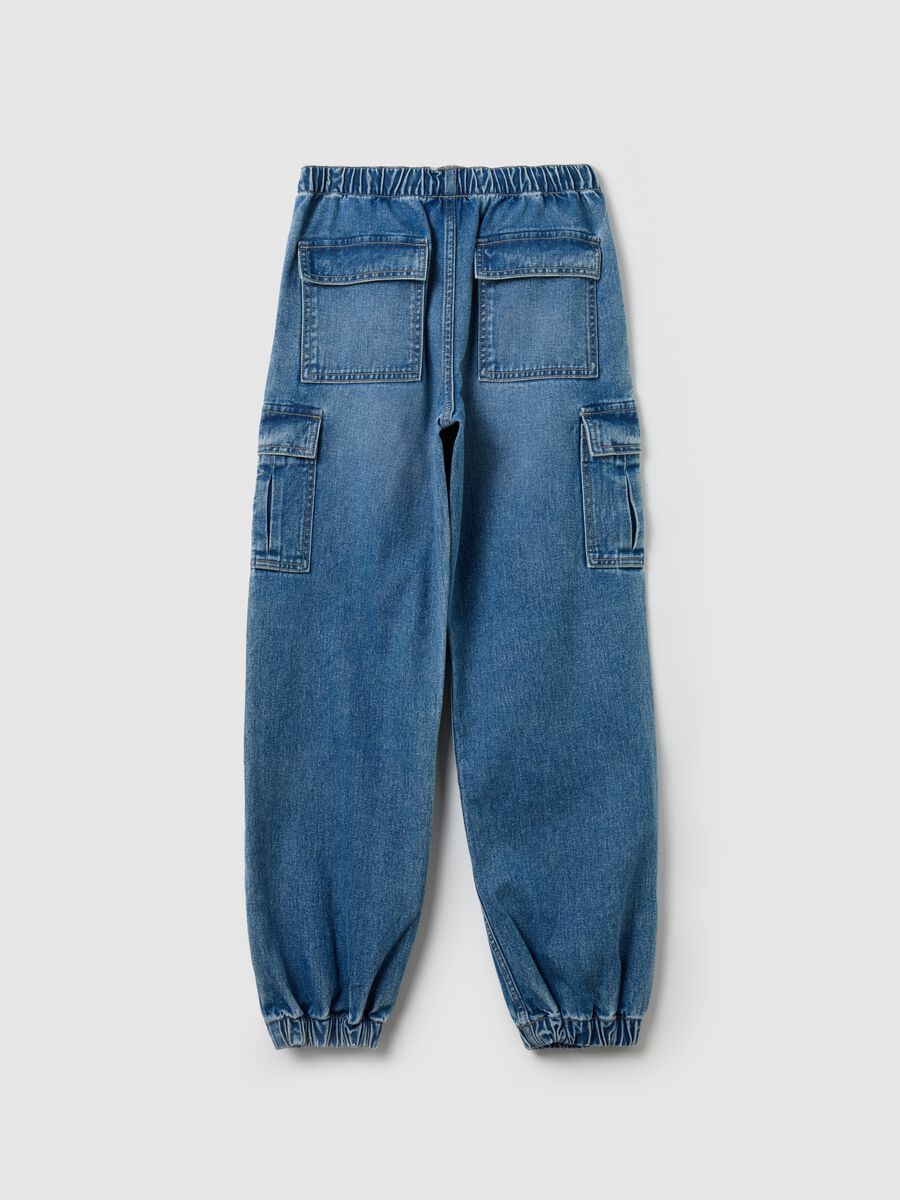 Parachute joggers in denim_1