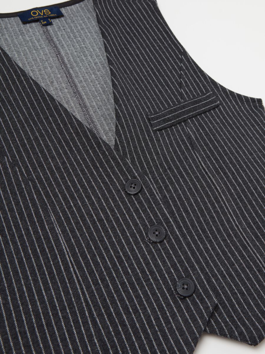 Pinstriped gilet with buttons_5