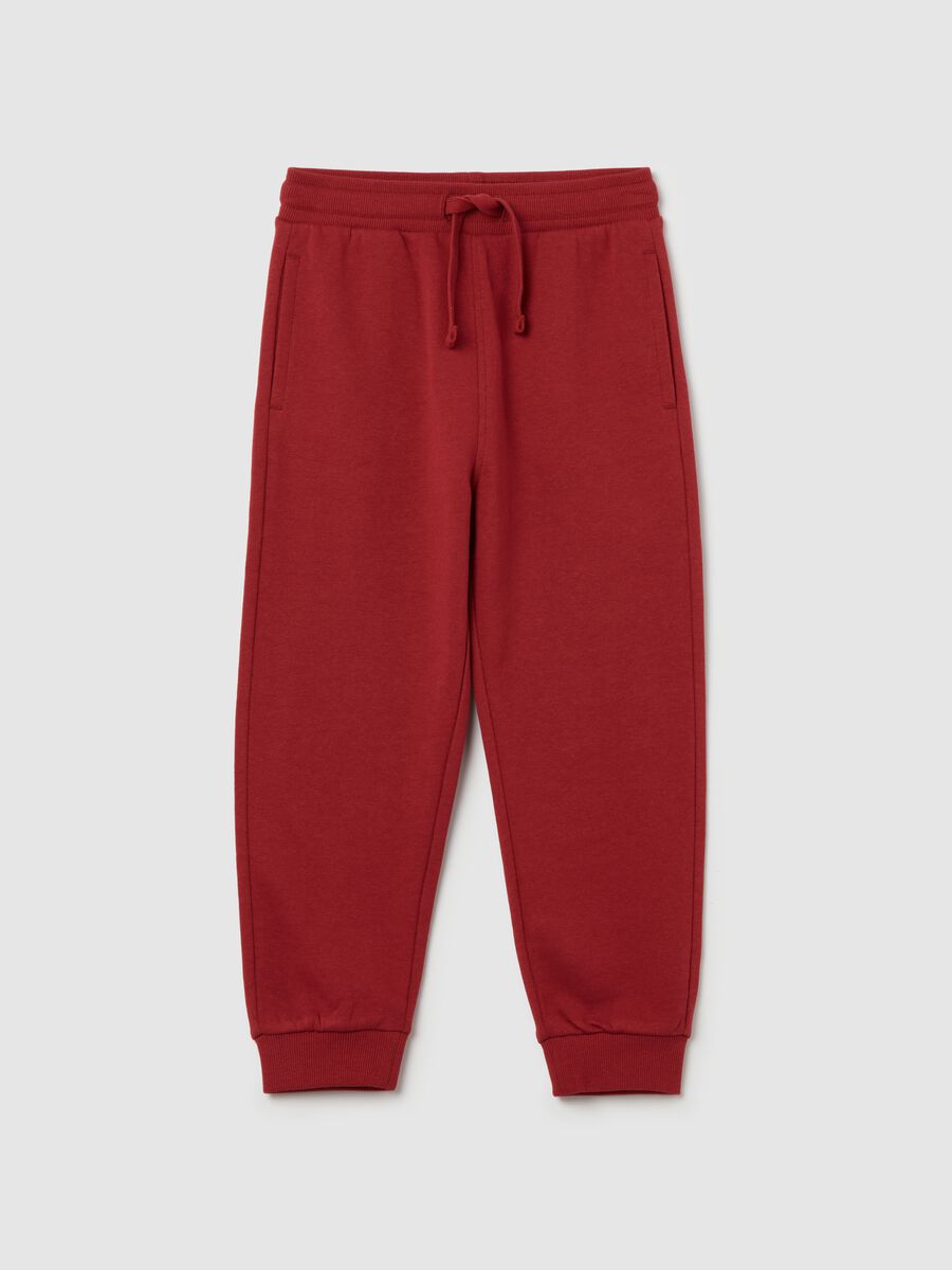 Fleece joggers with pockets and drawstring_0