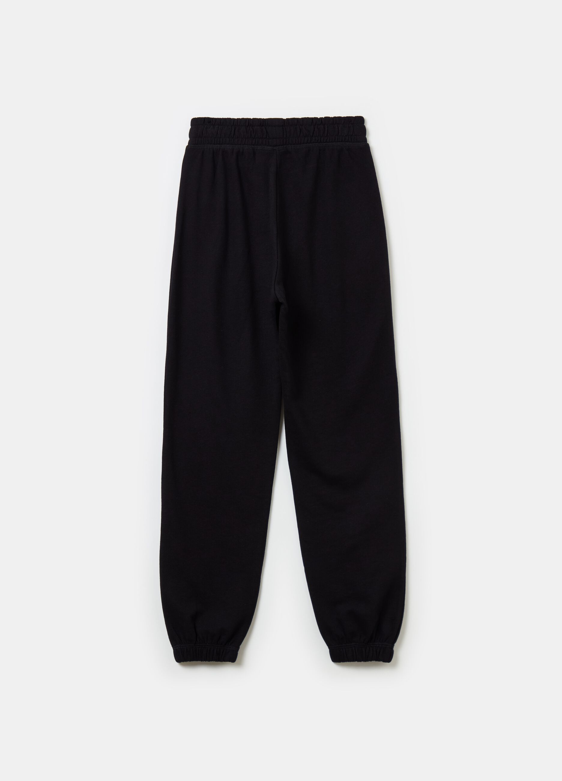 Fleece joggers with elasticated edging