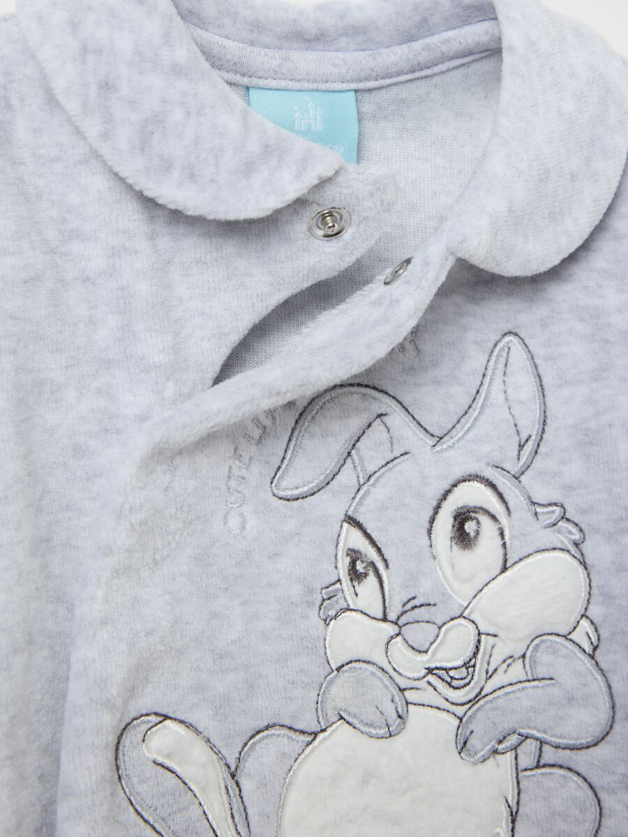 Velour onesie with feet and Thumper embroidery_2