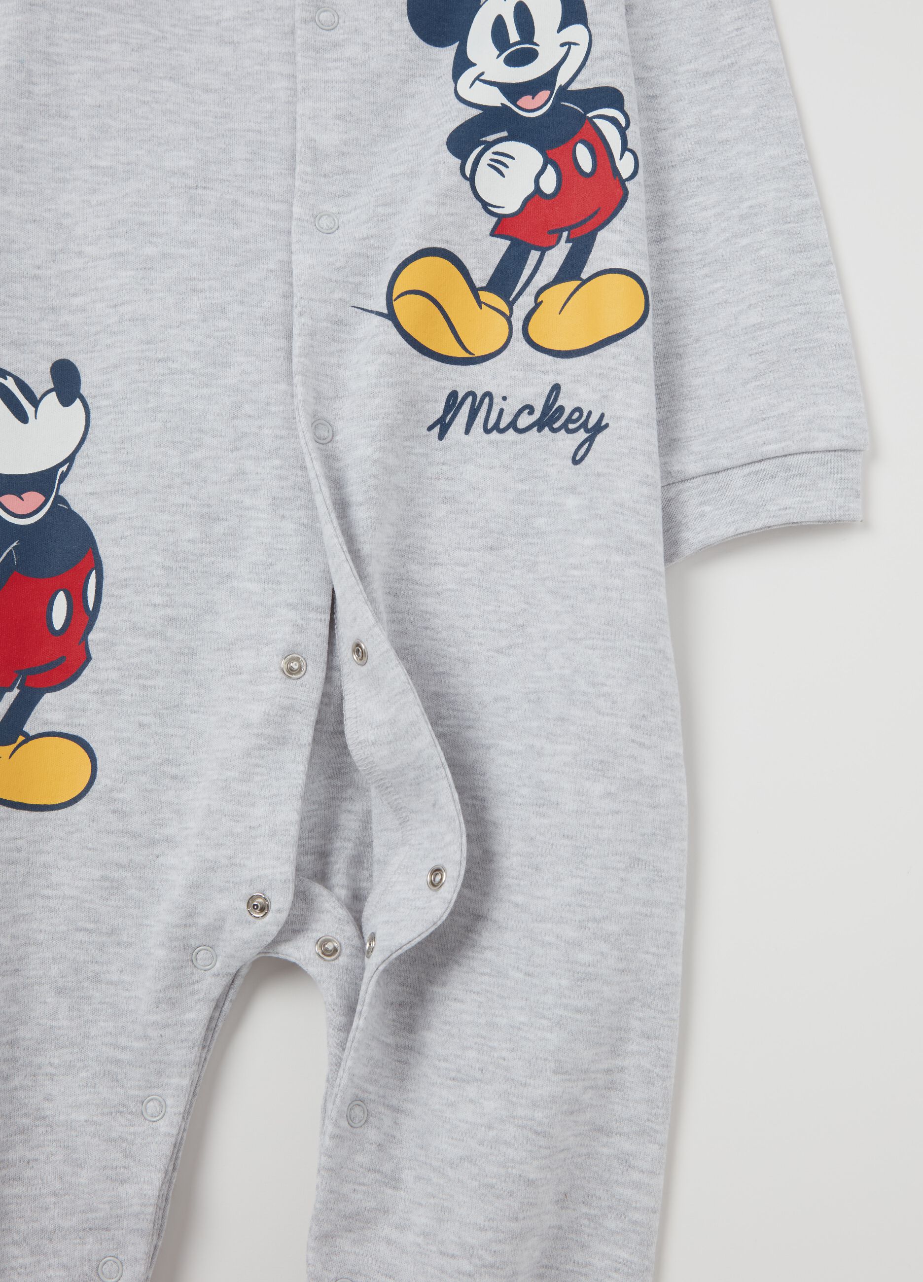 Two-pack onesies with feet and Mickey Mouse print