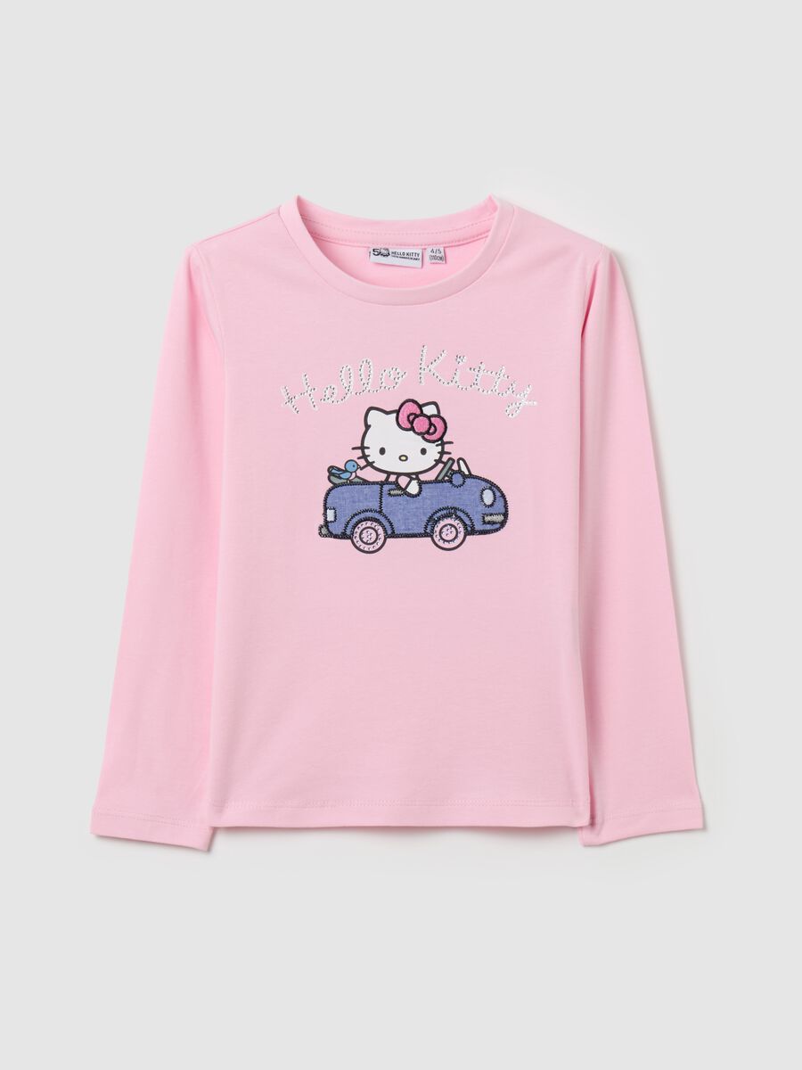 Long-sleeved Hello Kitty T-shirt with diamantés_0