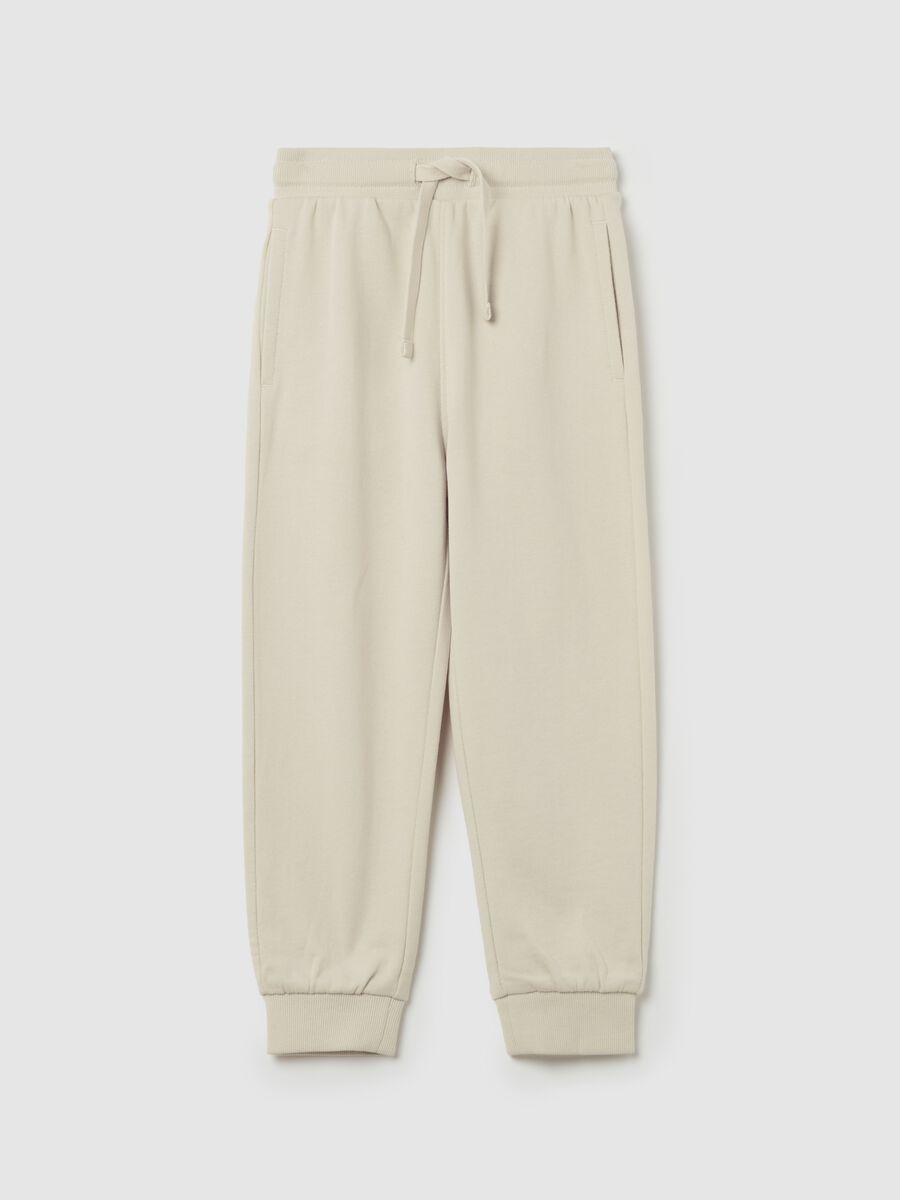 Fleece joggers with pockets and drawstring_0