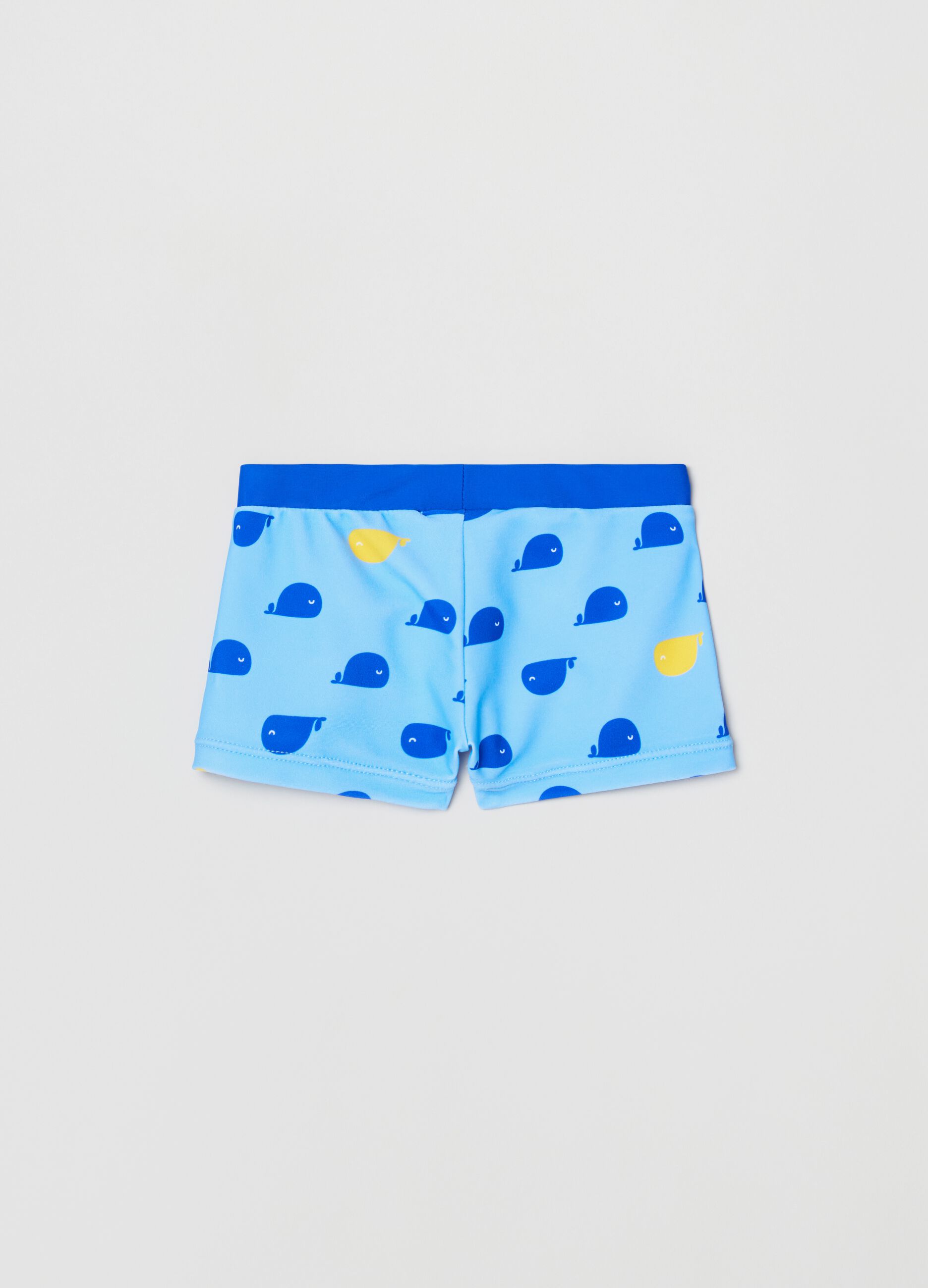Swimming trunks with fish print