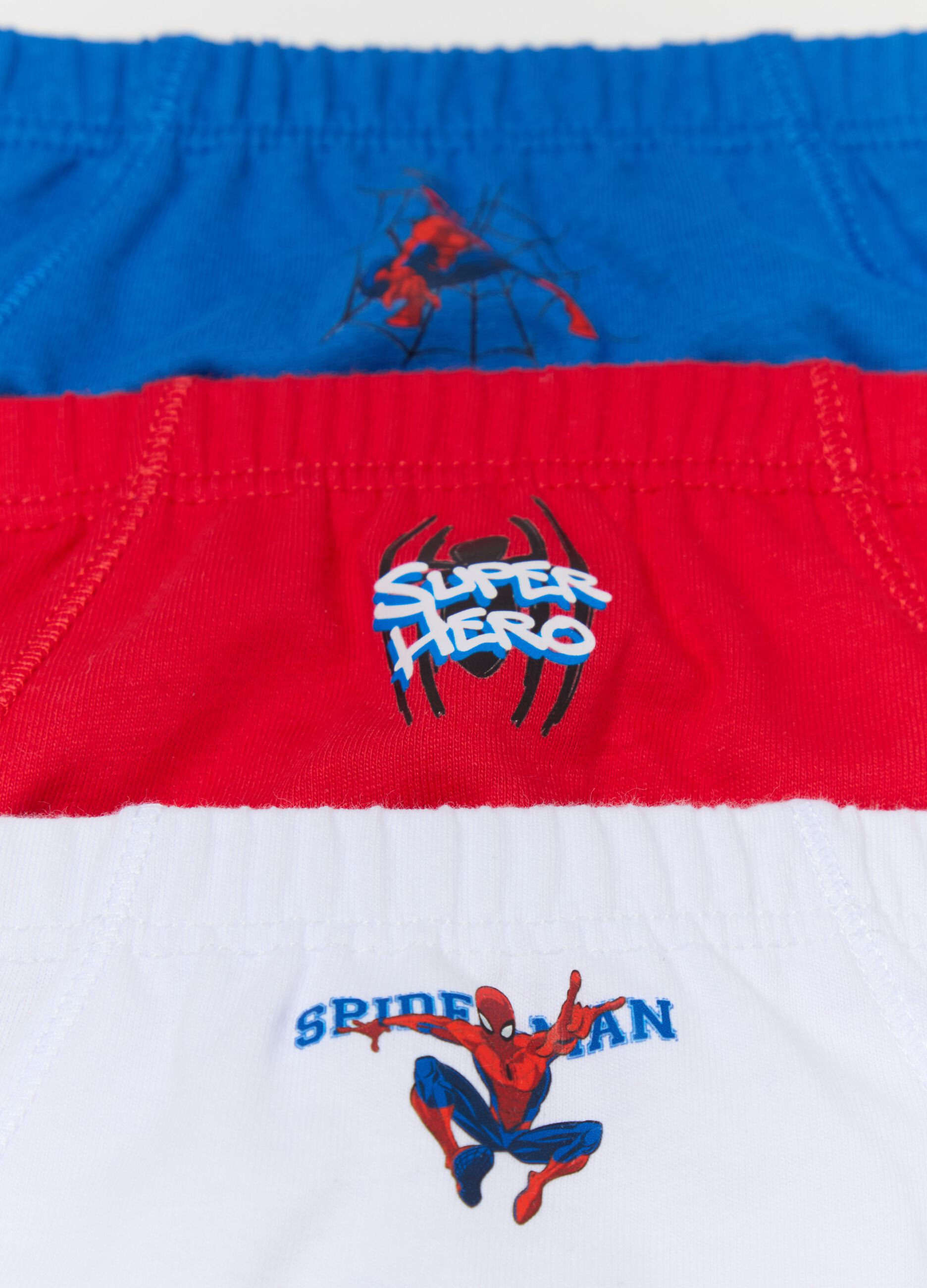 Five-pack organic cotton briefs with Spider-Man print