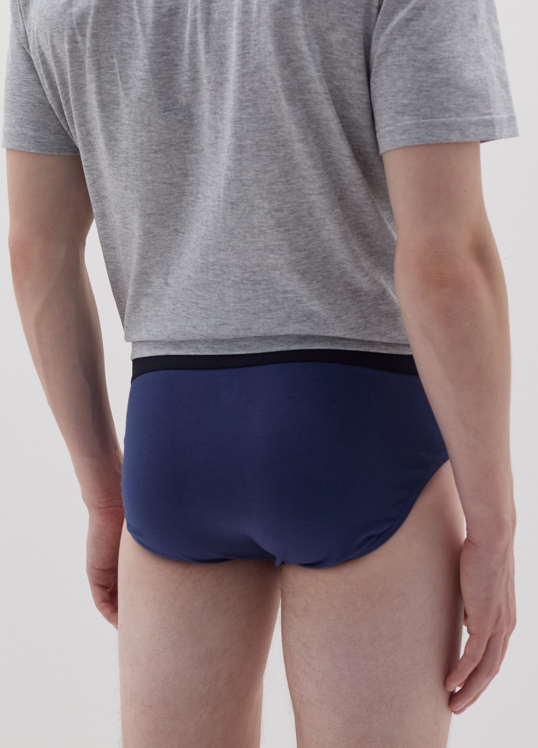 Three-pack patterned briefs in stretch organic cotton