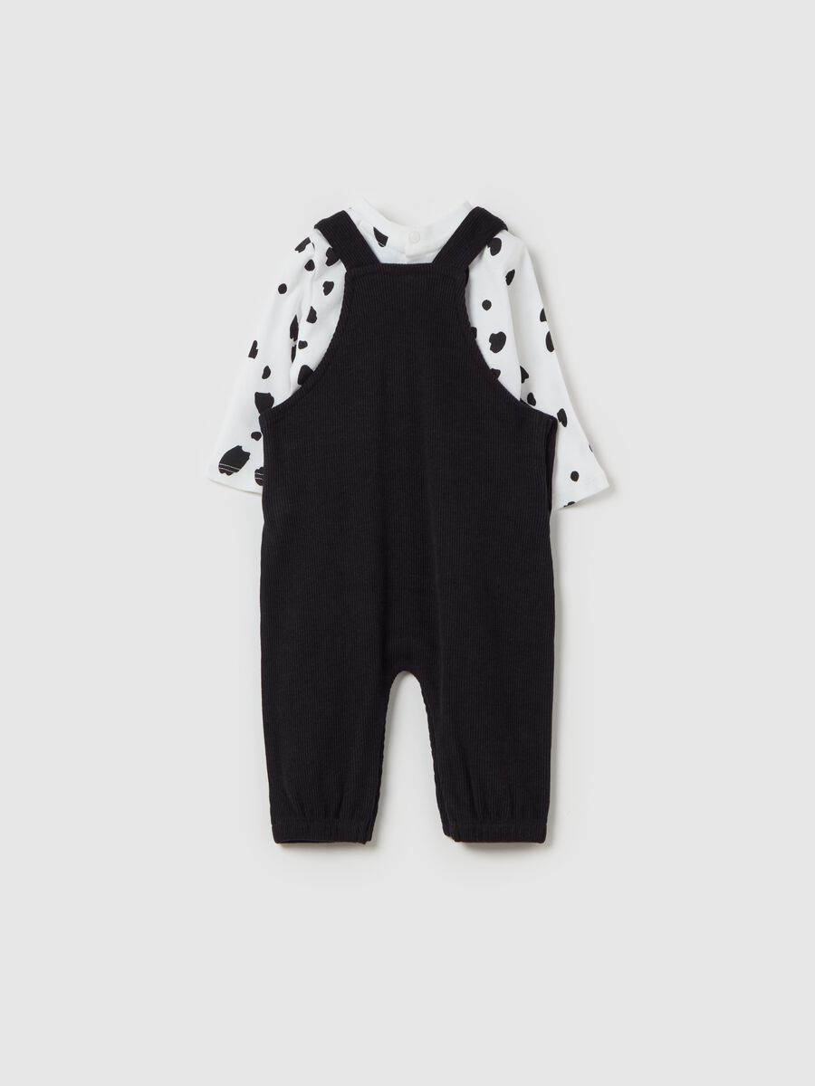 101 Dalmatians T-shirt and dungarees set in organic cotton_1