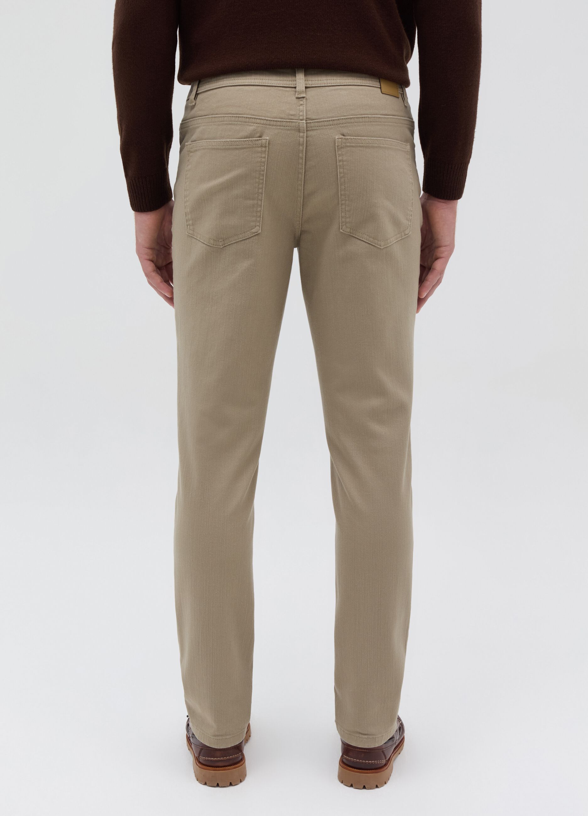 Stretch twill trousers with five pockets