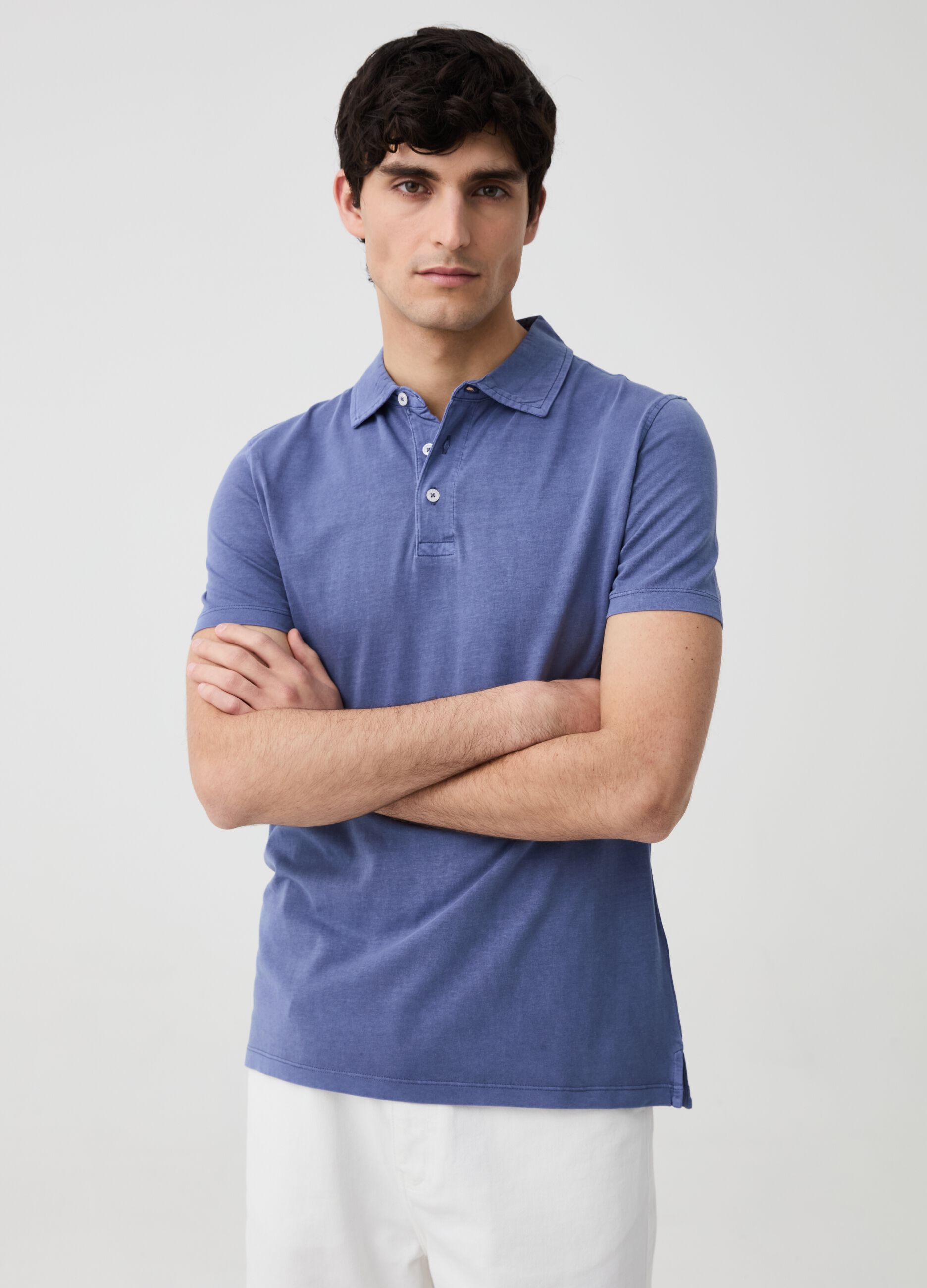 Cotton jersey polo shirt