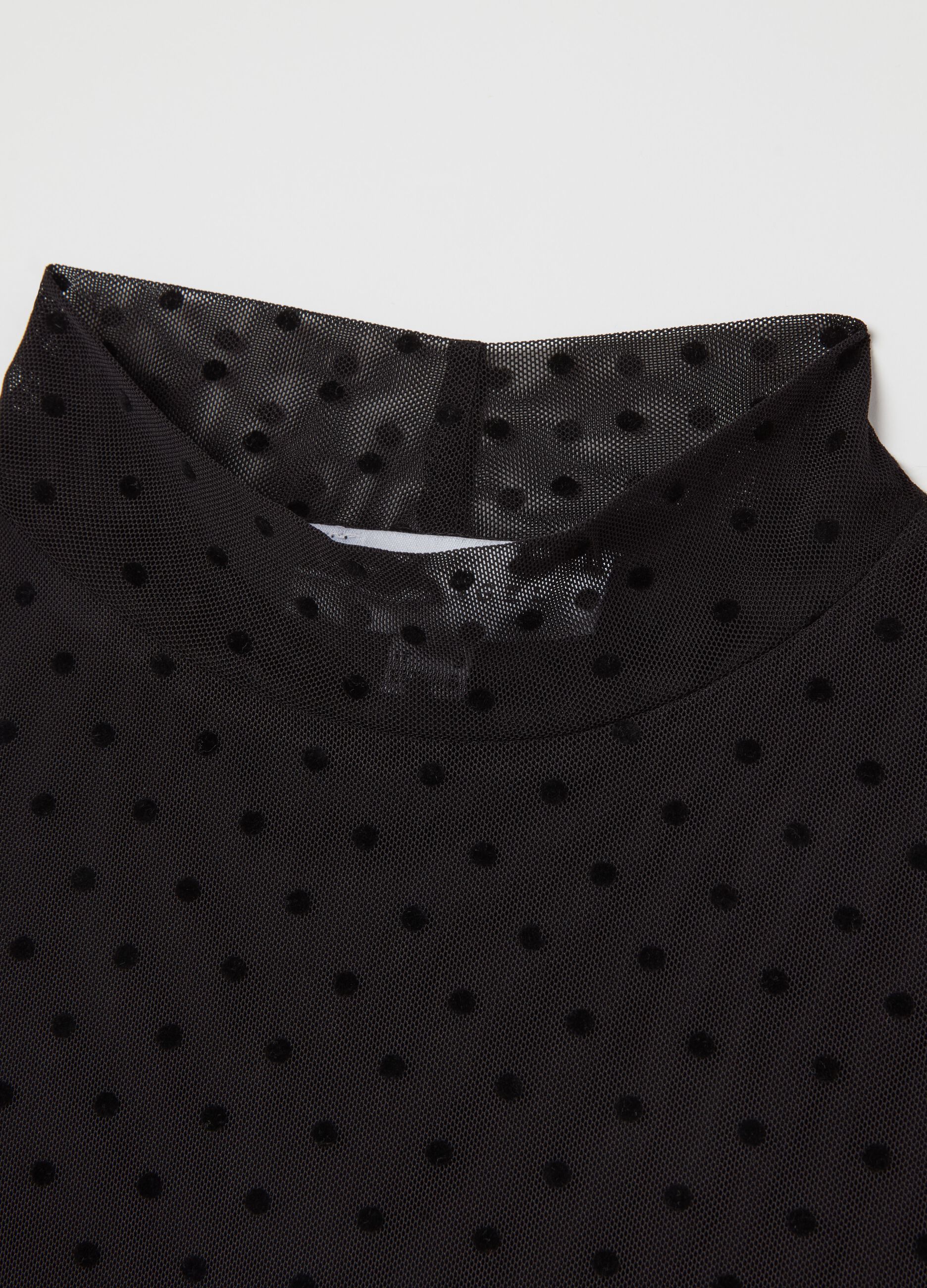 T-shirt in polka dot mesh