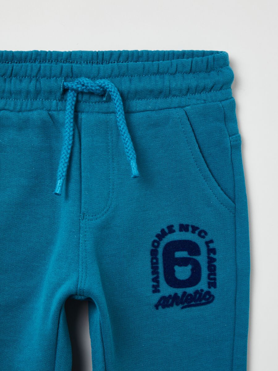 Fleece joggers with drawstring and print_2