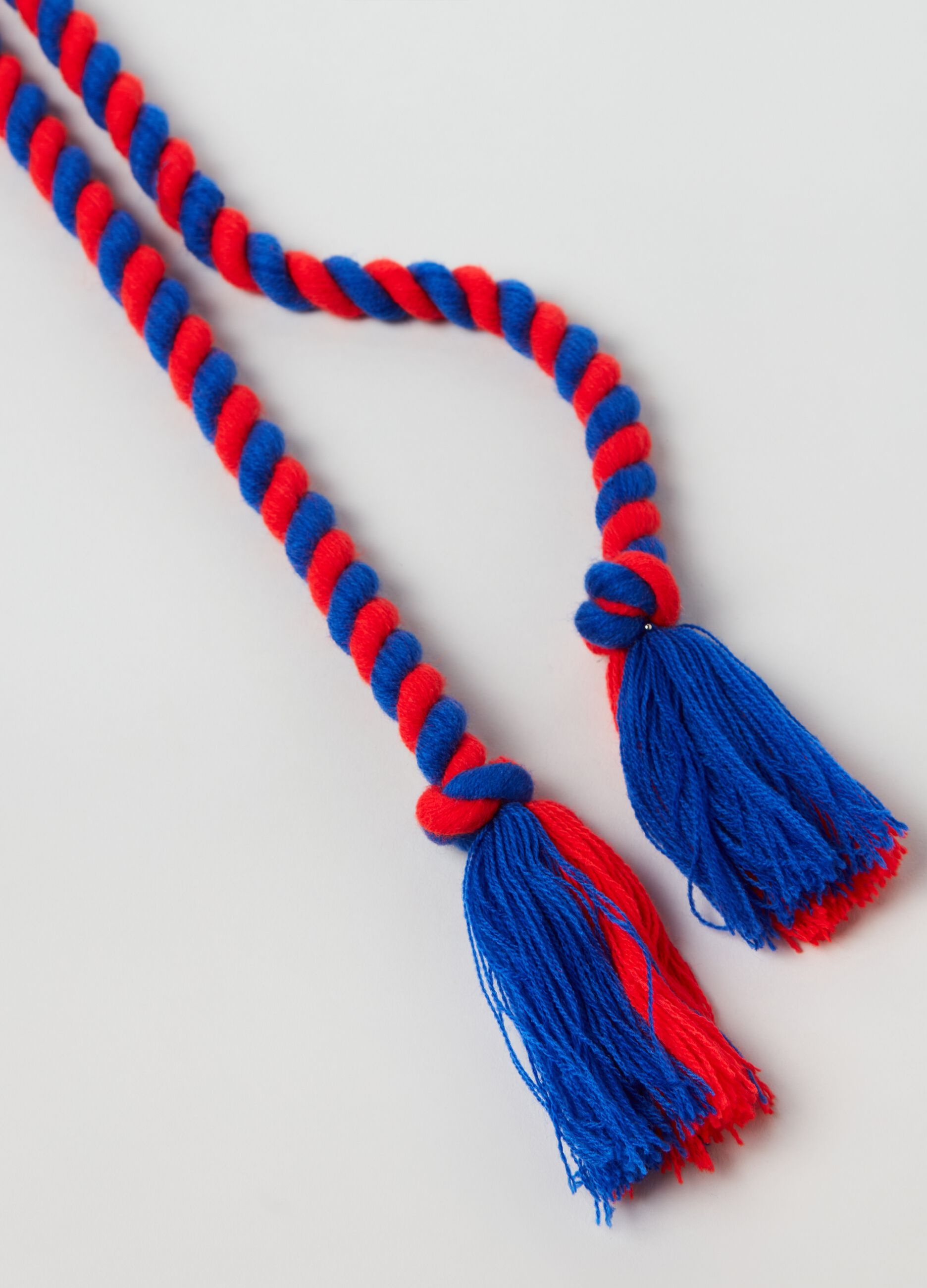 Two-tone belt with tassels