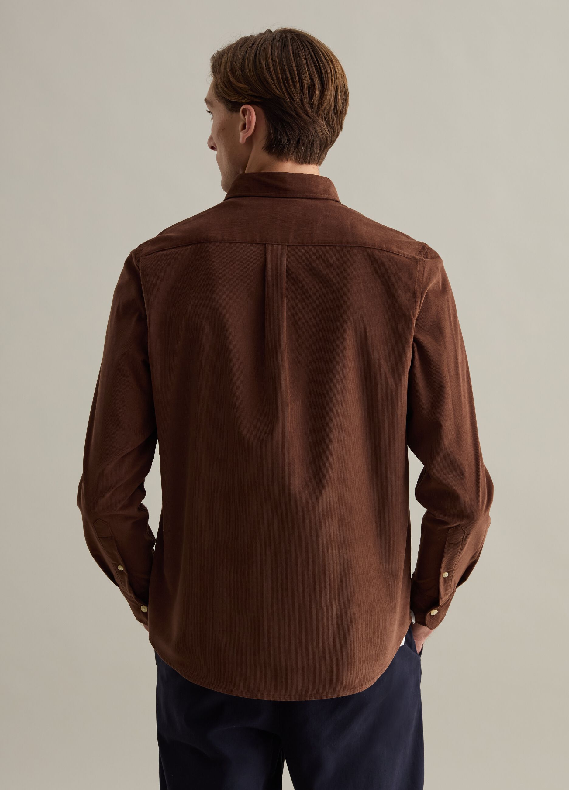 Camicia in corduroy colletto button-down