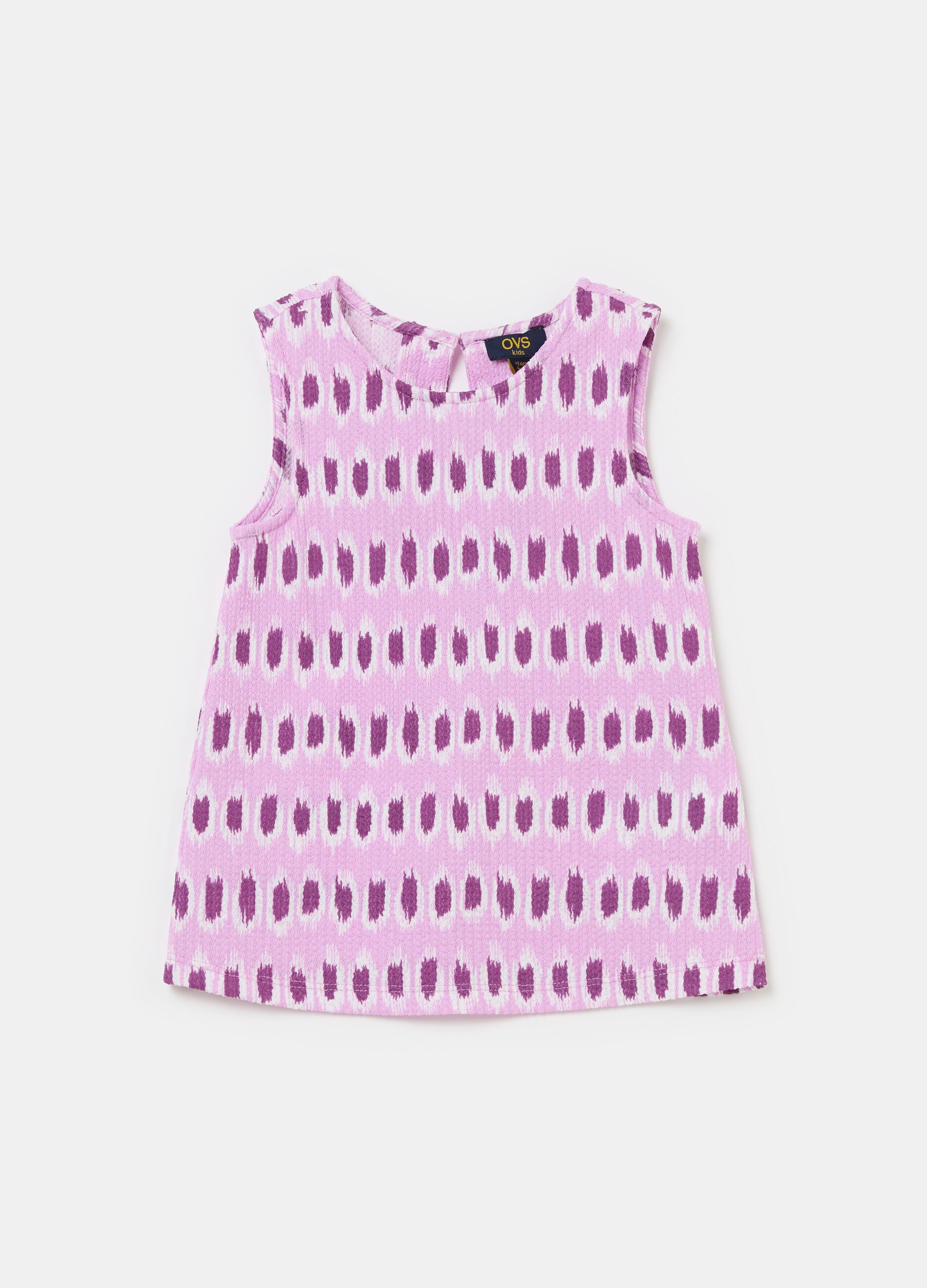 Sleeveless blouse with all-over print