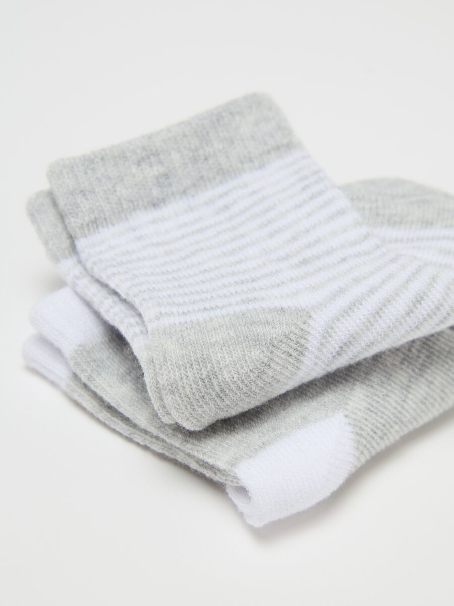 Three-pair pack socks in striped organic cotton_2