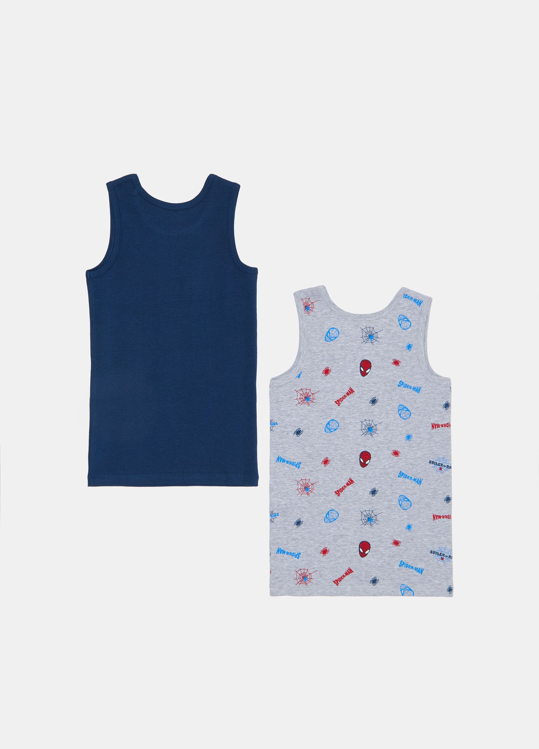 Two-pack racerback vests with Spider-Man print