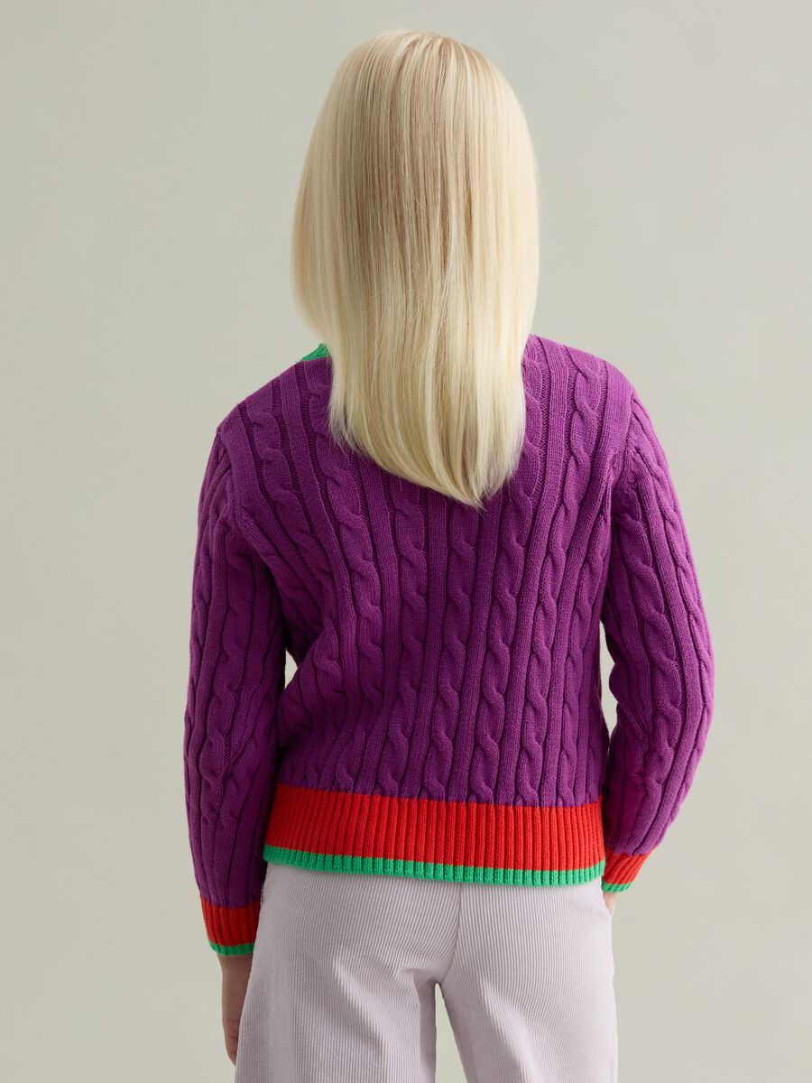 Cotton pullover with striped pattern_1