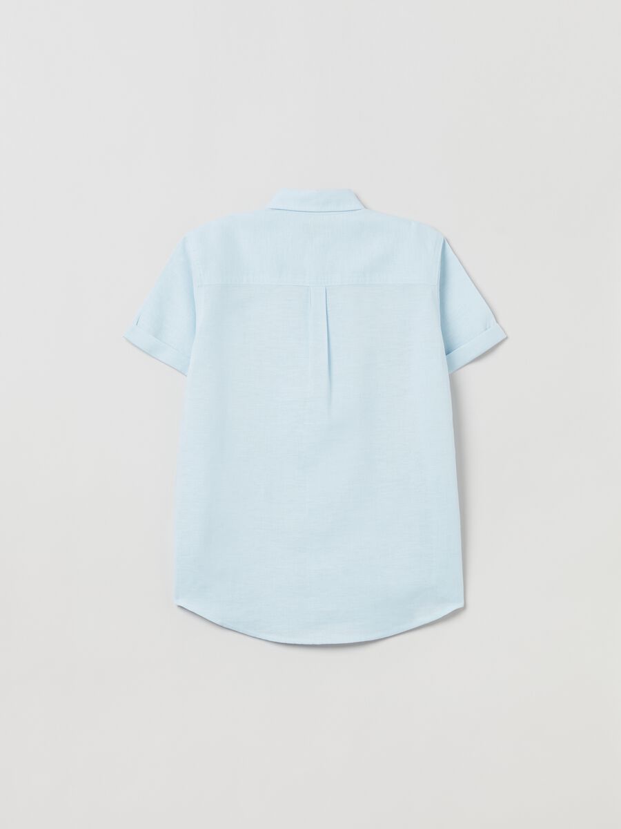 Camisa de manga corta de lino y algodón_1