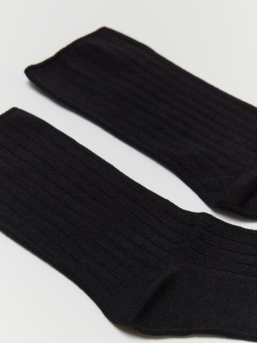 Two-pair pack short stretch ribbed socks_1