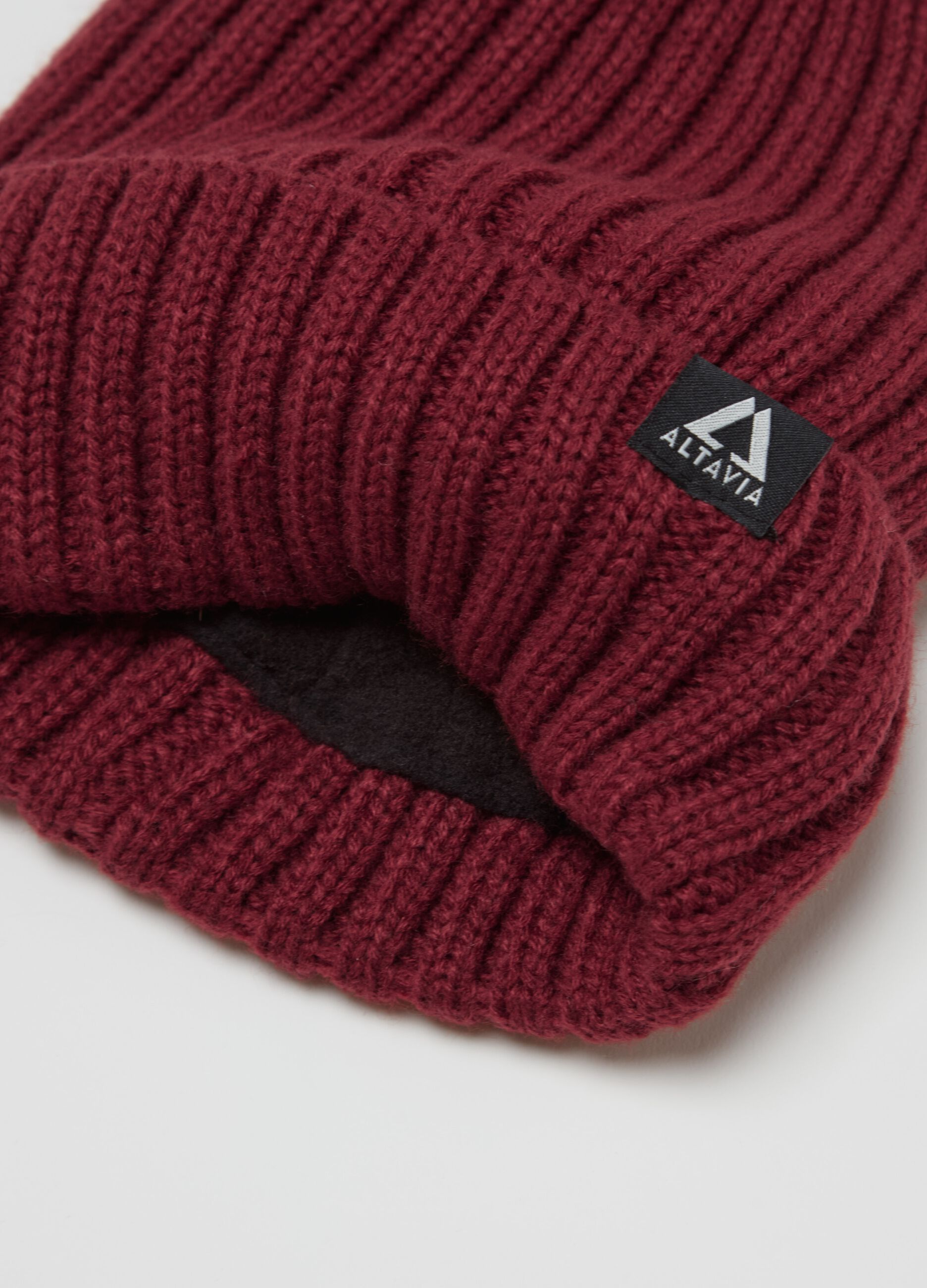 Altavia ribbed thermal hat with fold